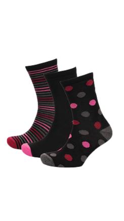 3 Pack Bamboo Assorted Socks Black - Image 2