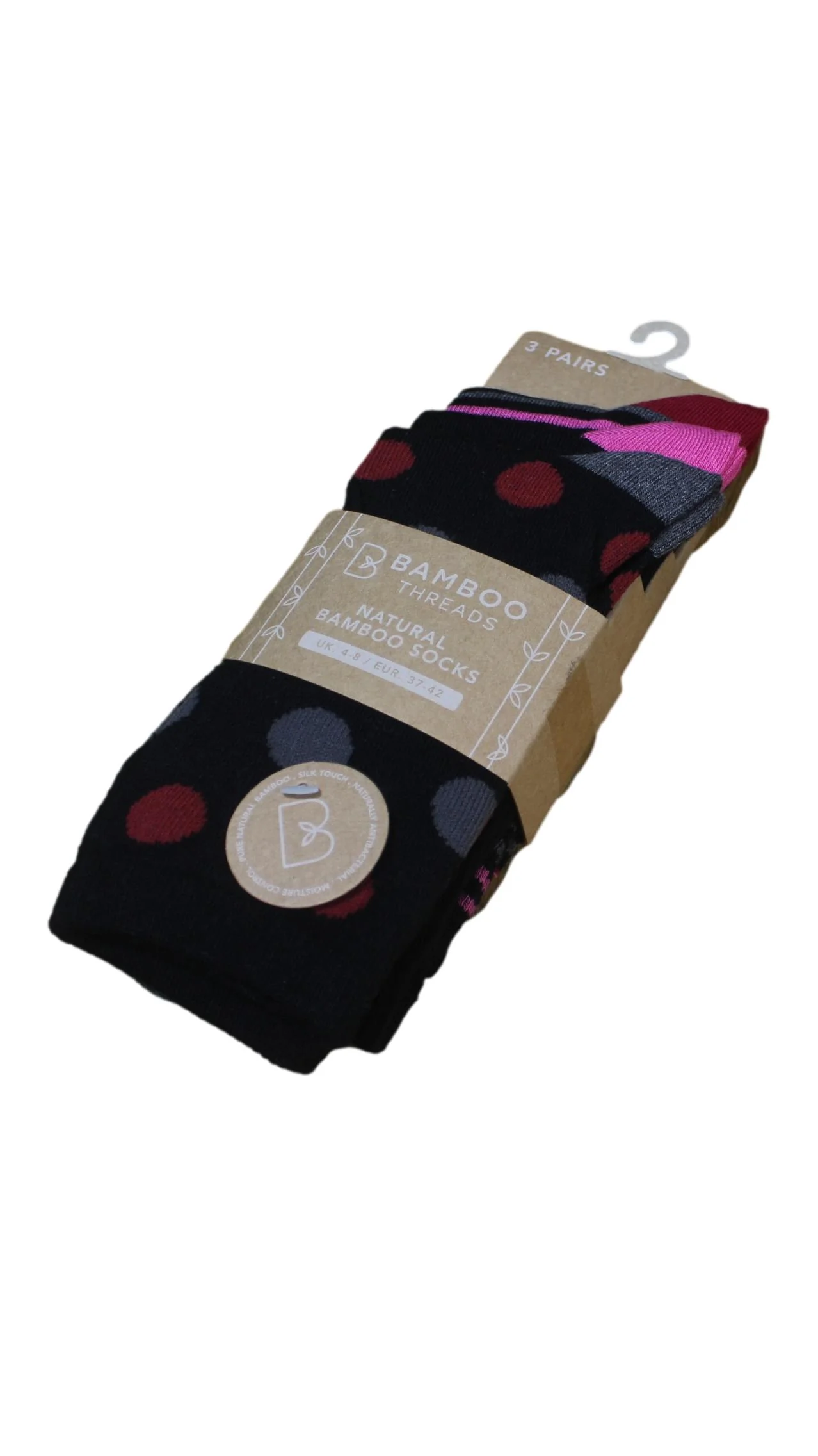 3 Pack Bamboo Assorted Socks Black - Image 3