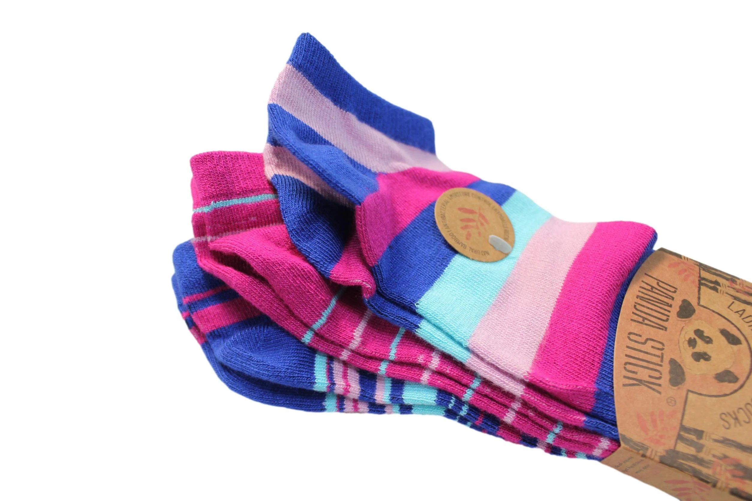 3 Pack Bamboo Trainer Sock Colour Stripe - Image 3