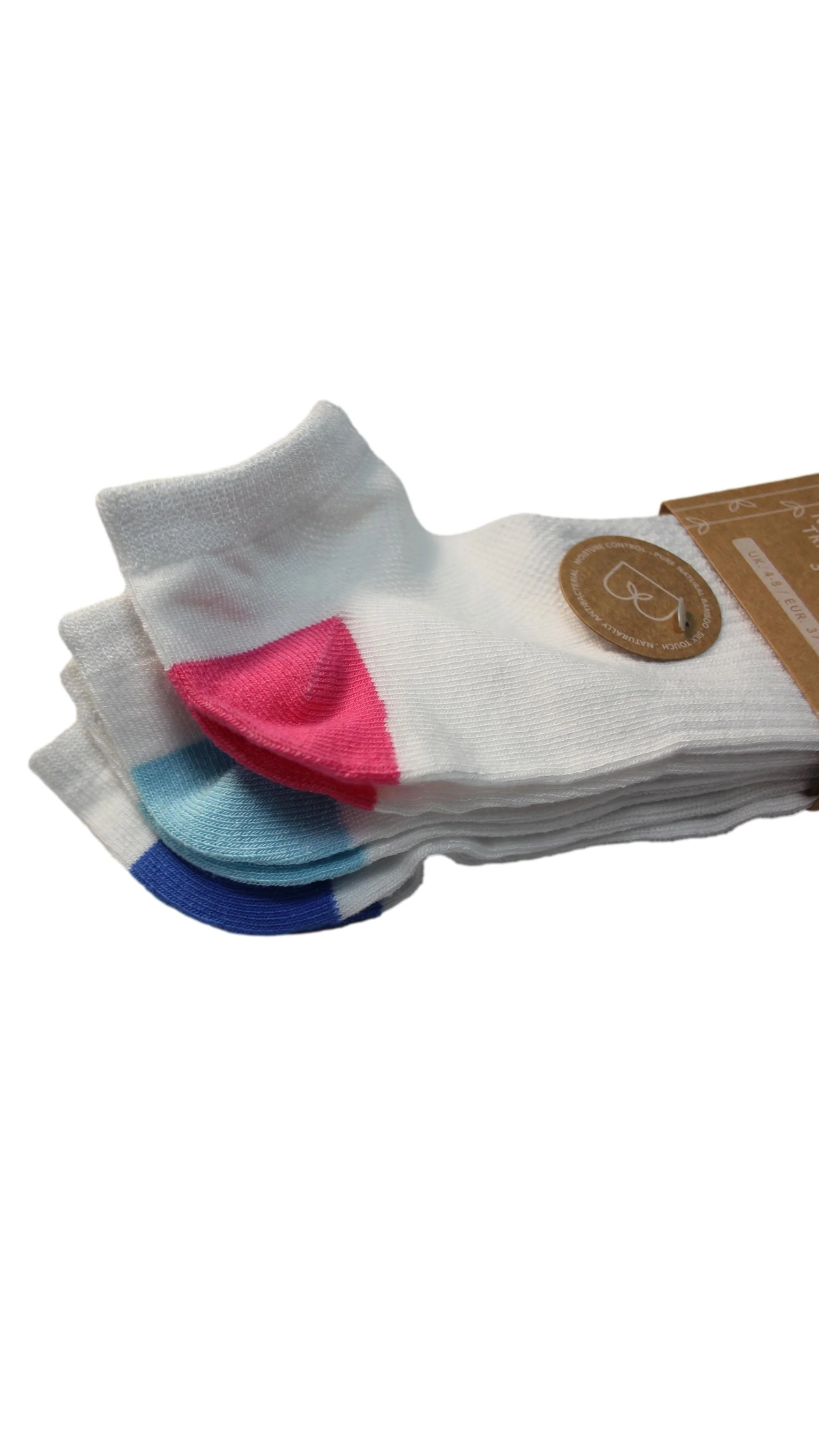 3 Pack Bamboo Trainer Socks Multi Bright - Image 2
