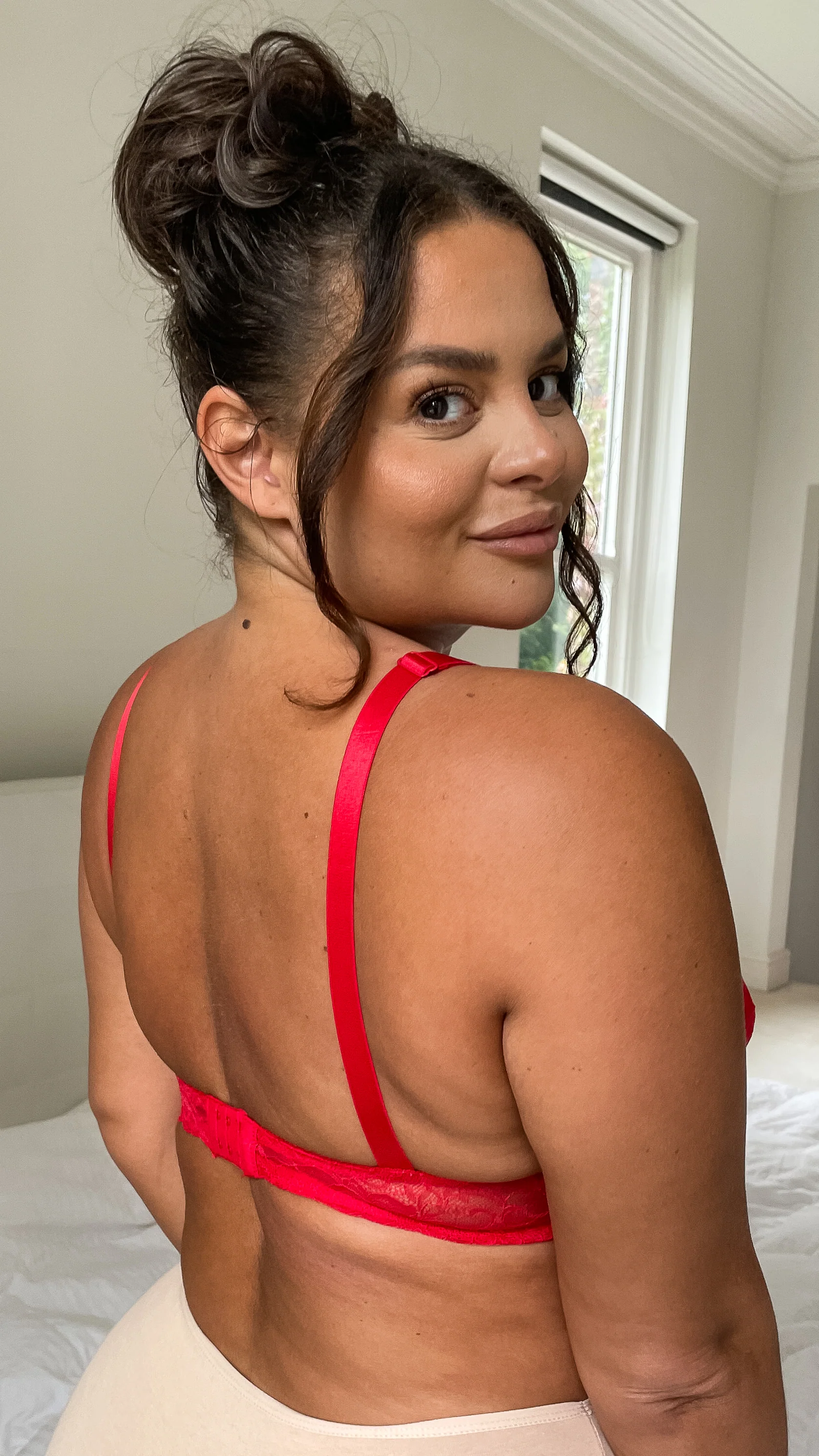 All Over Lace Bra Red - Image 2
