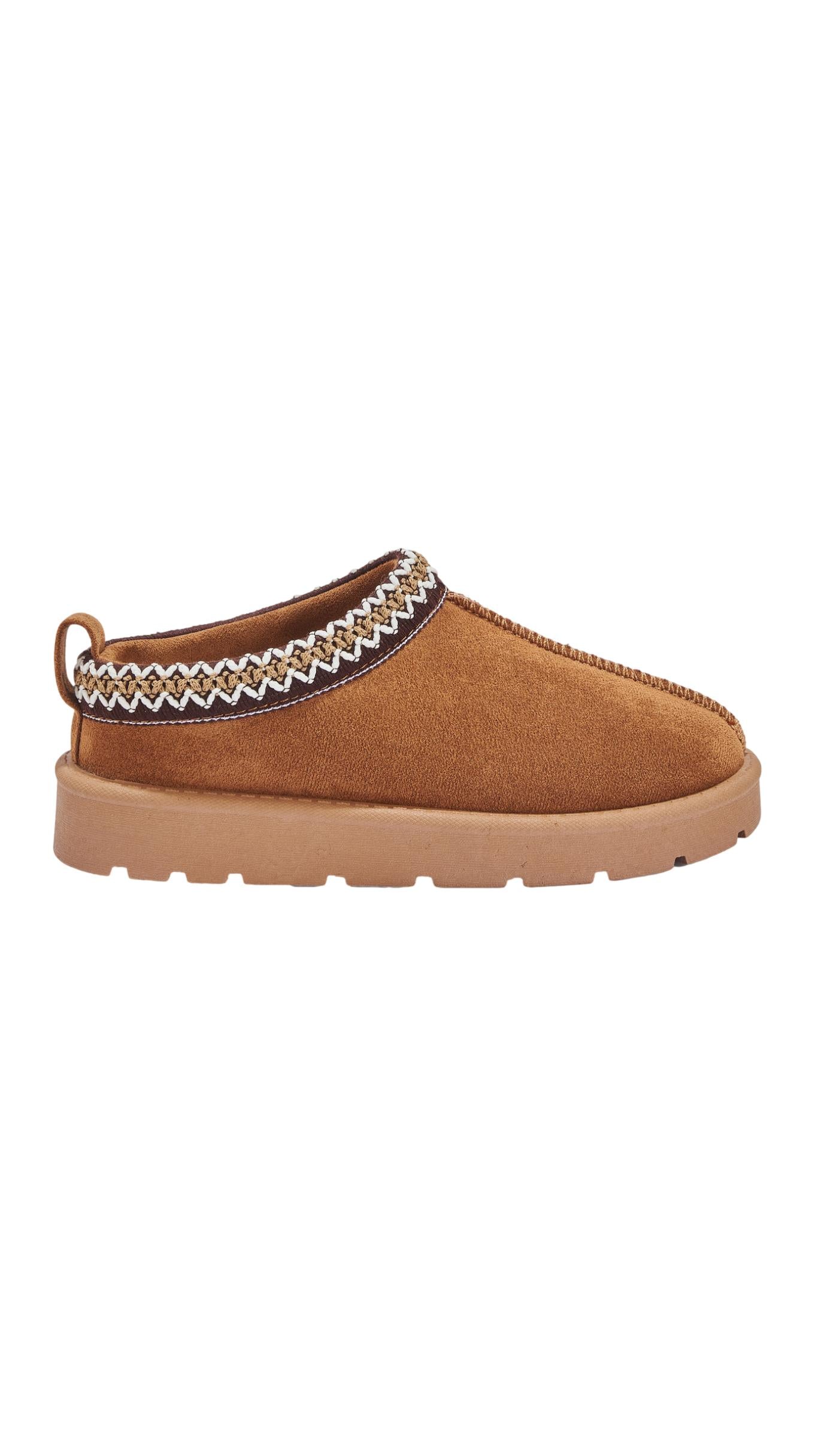 Aztec Trim Slipper Chestnut