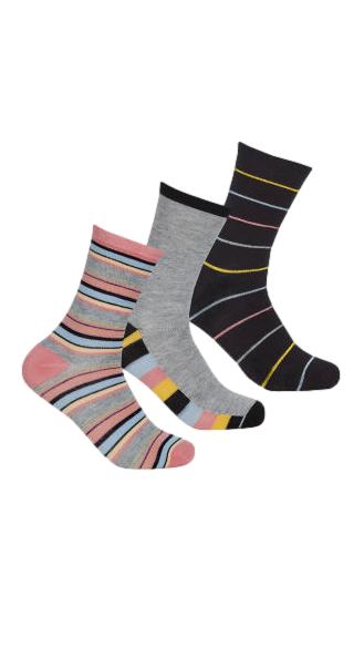 Bamboo Socks With Stripes Grey - Image 2