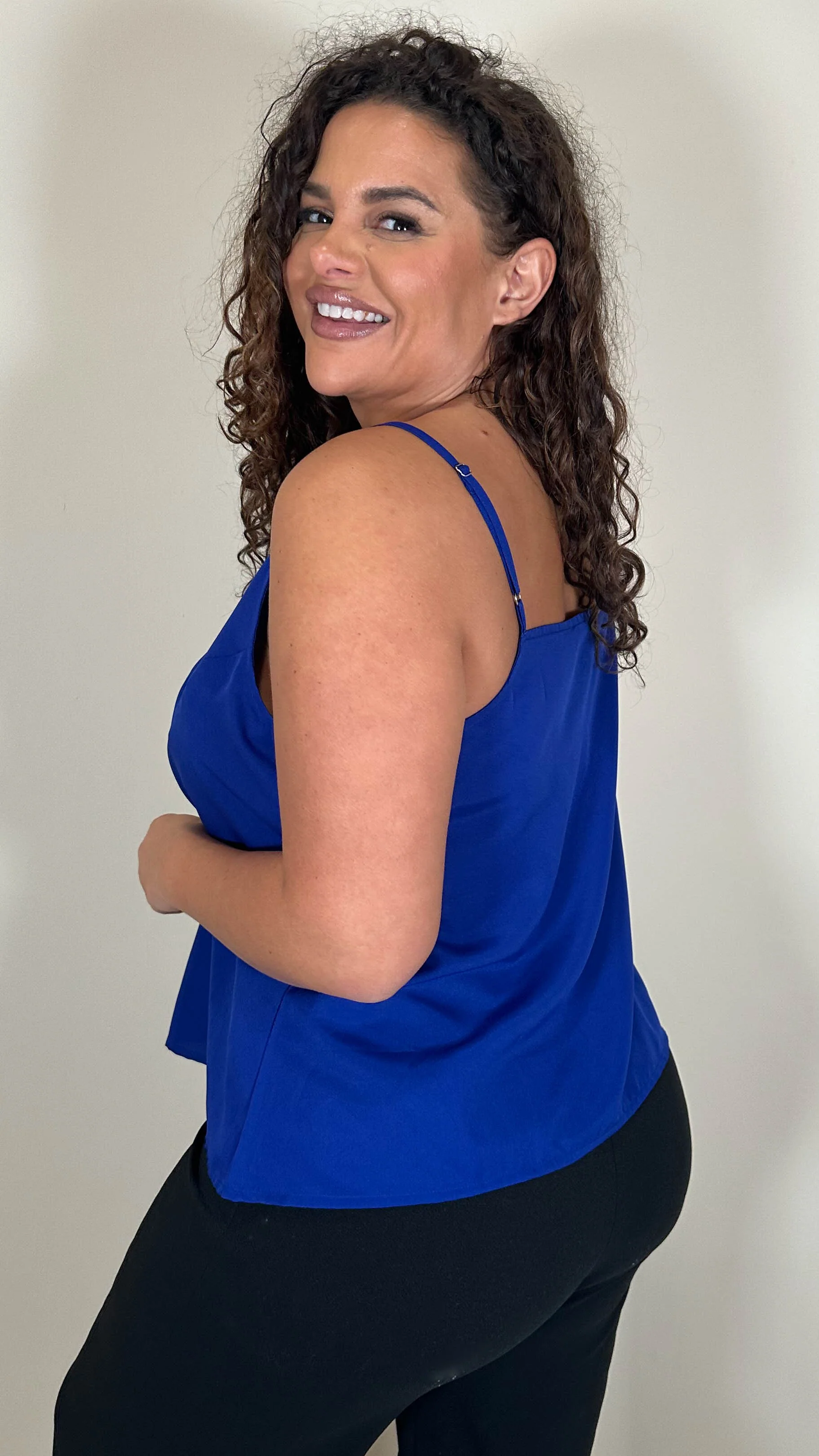 CurveWow Basic Woven Swing Vest Blue - Image 2