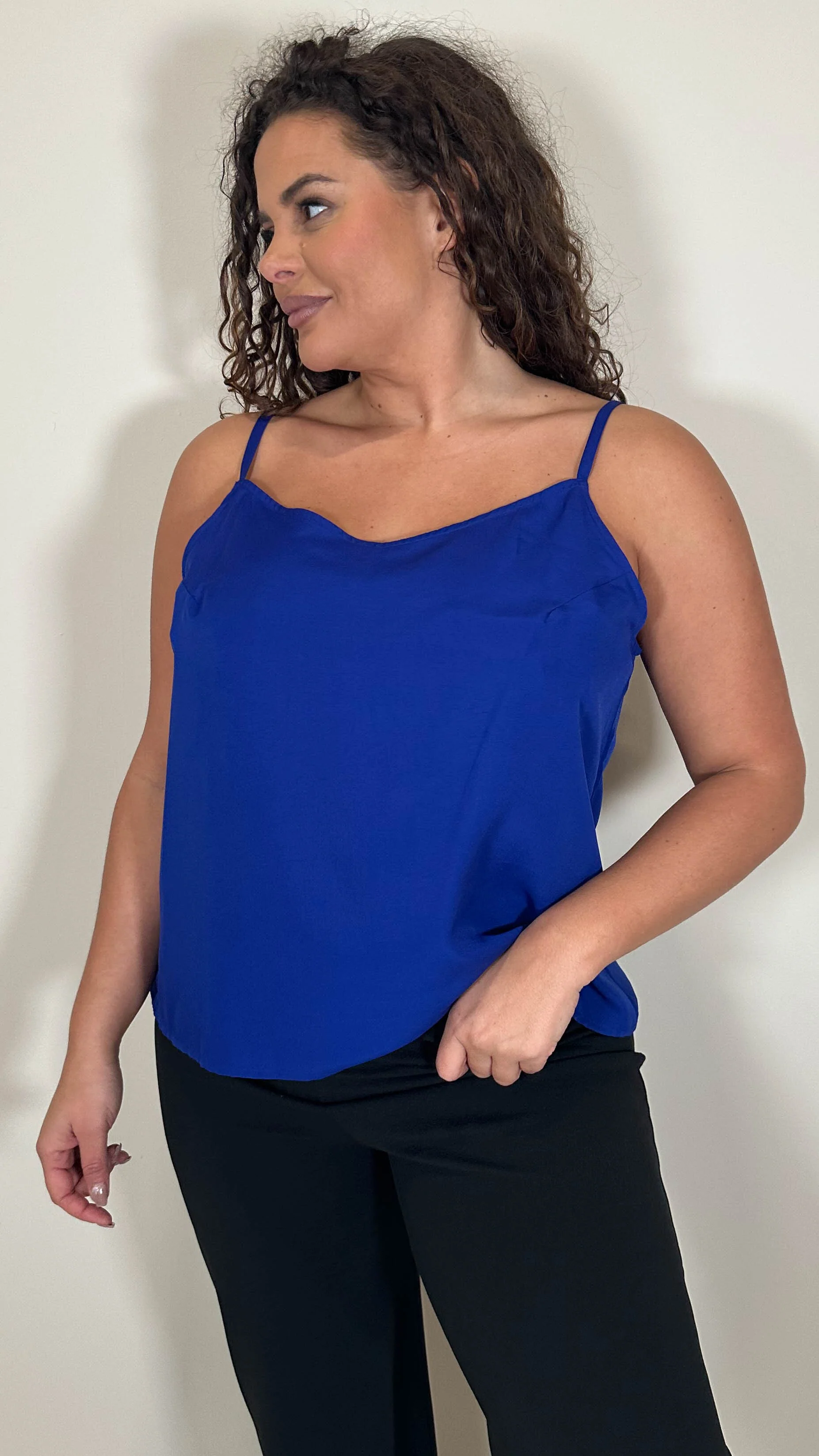 CurveWow Basic Woven Swing Vest Blue - Image 3