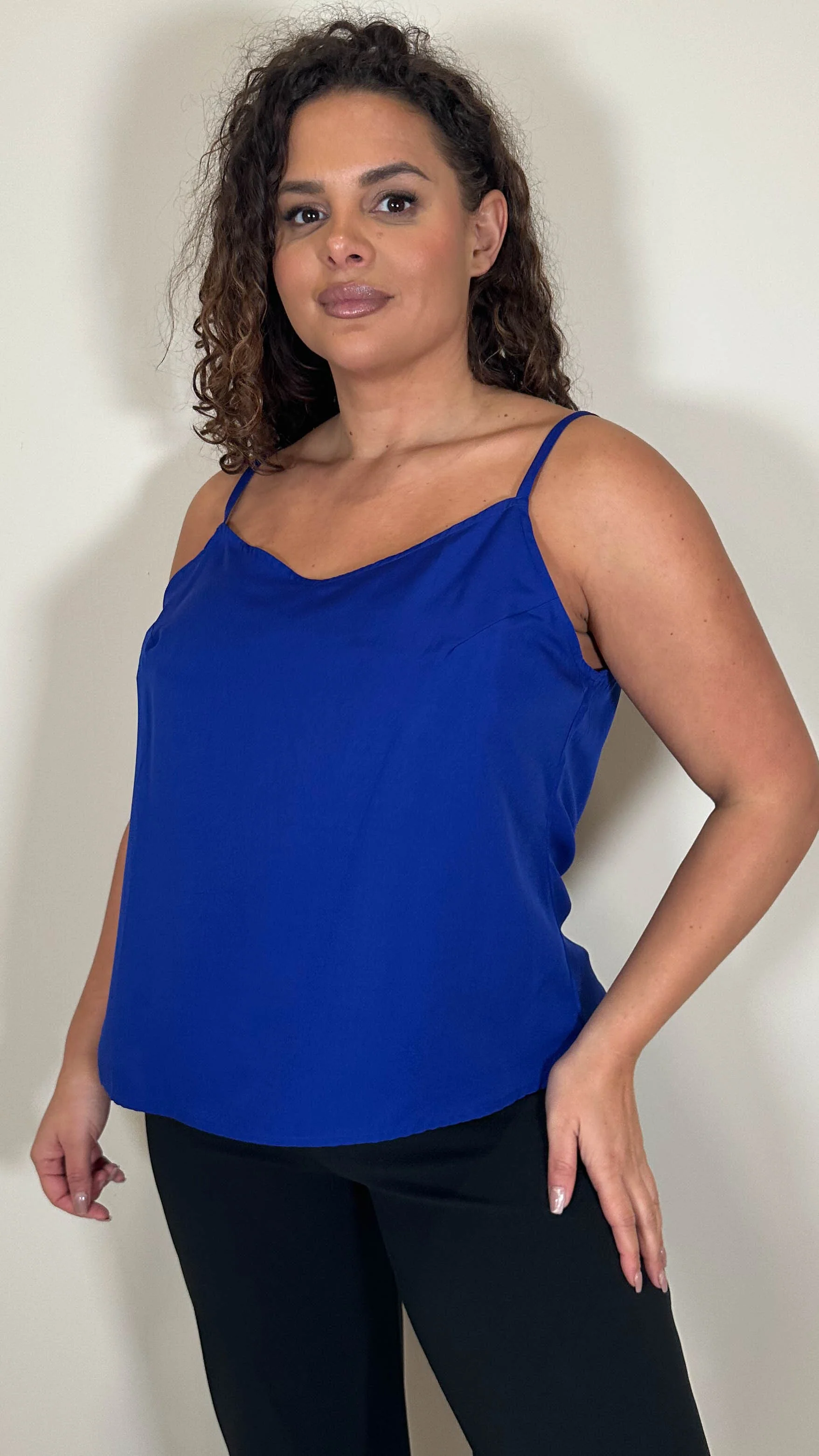CurveWow Basic Woven Swing Vest Blue - Image 4