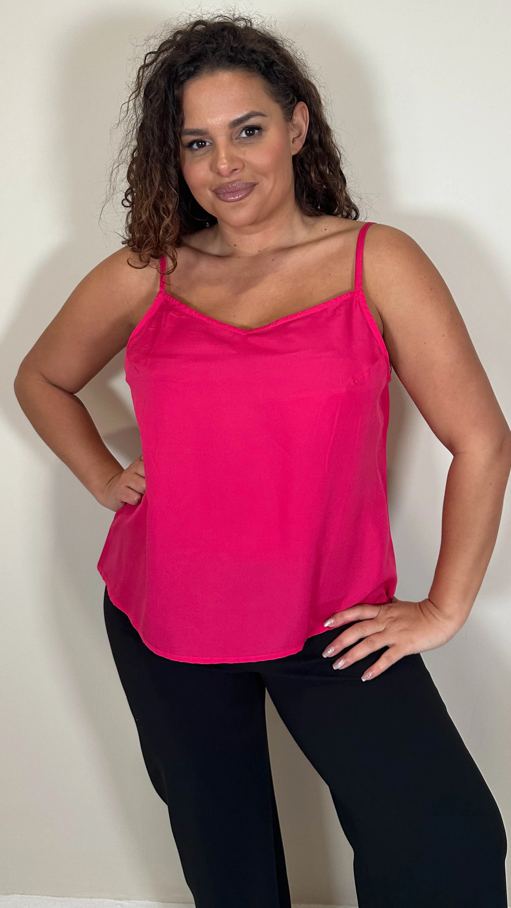CurveWow Basic Woven Swing Vest Pink - Image 4