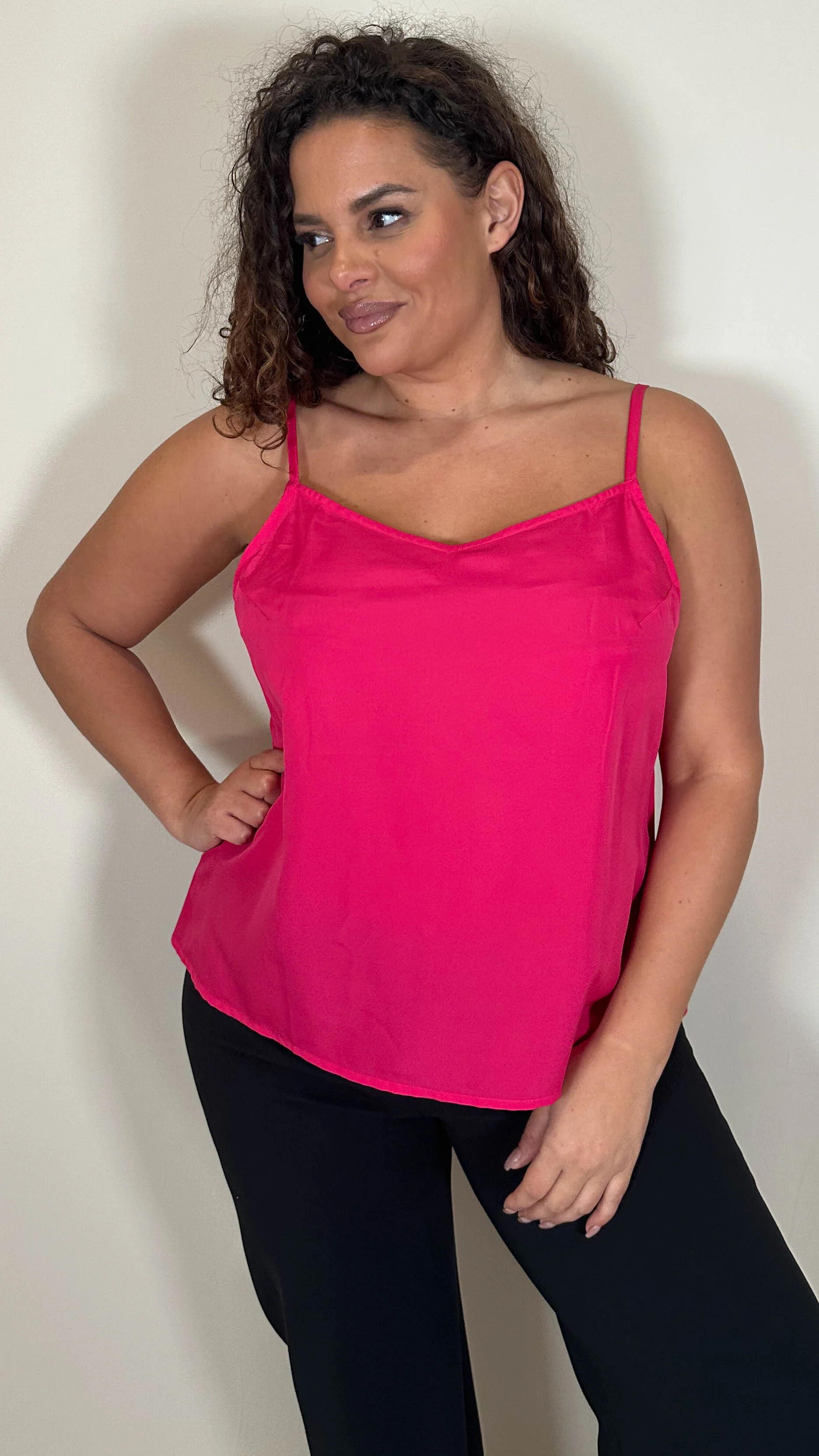 CurveWow Basic Woven Swing Vest Pink - Image 5