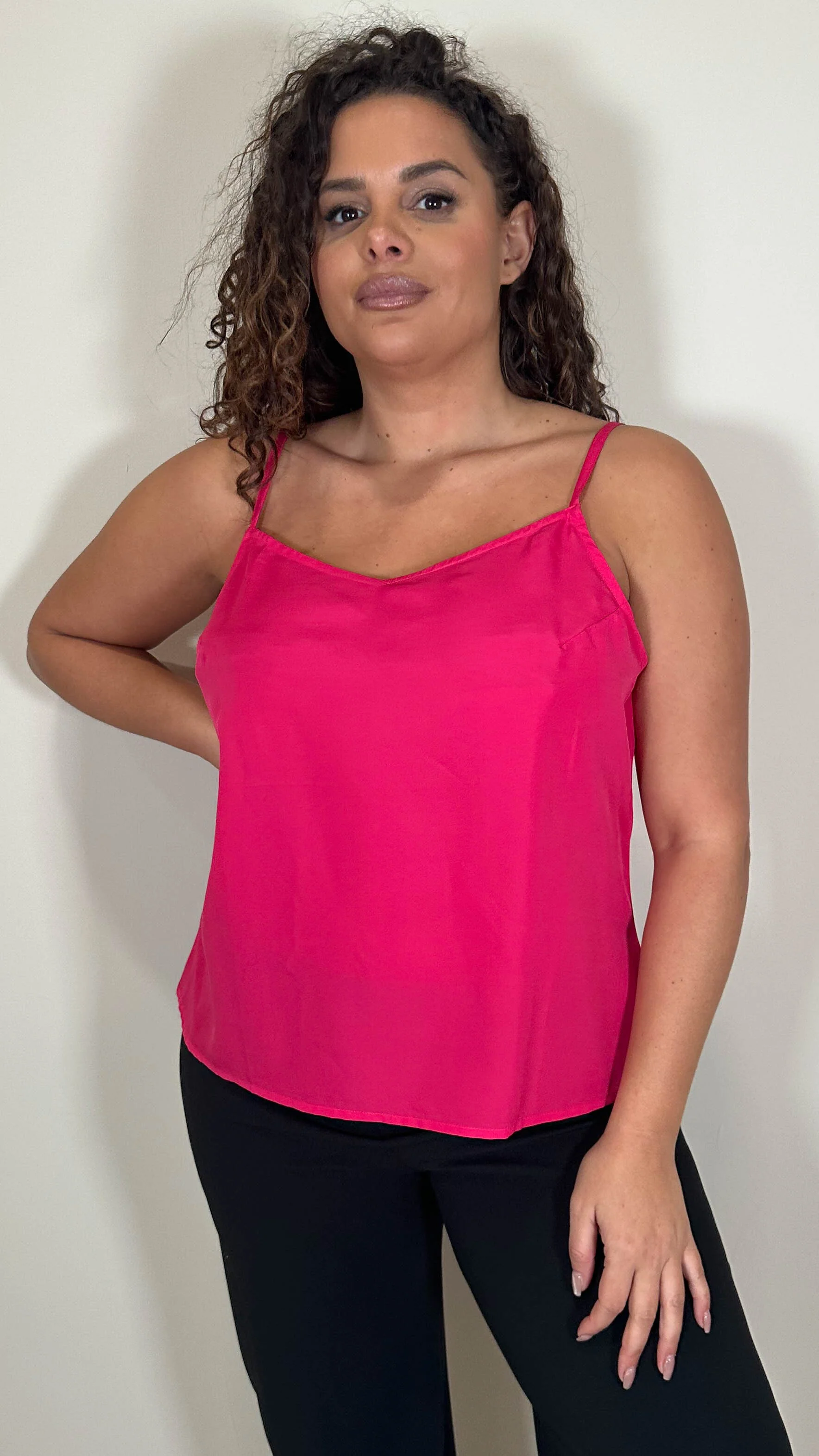 CurveWow Basic Woven Swing Vest Pink - Image 6