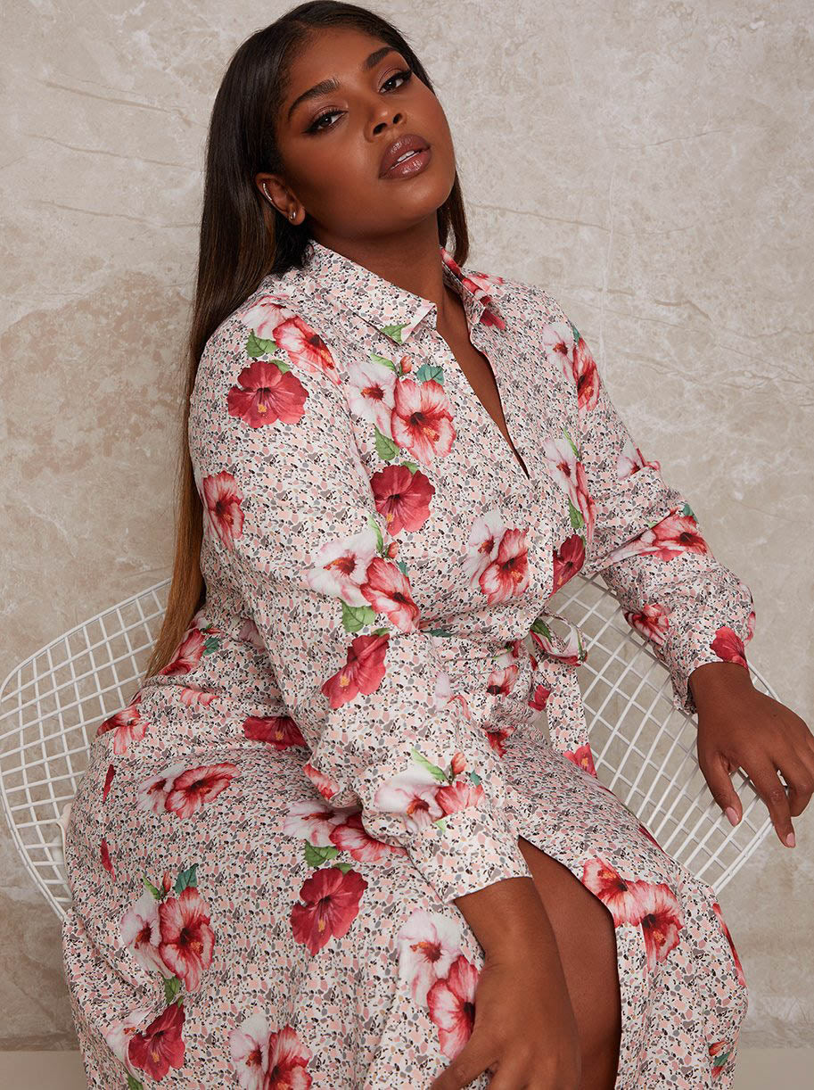 Chi Chi Floral Print Maxi Shirt Dress - Image 3