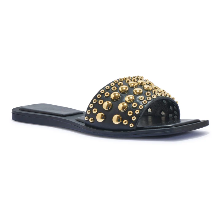 Clear Studded Mule Sandal Black - Image 2