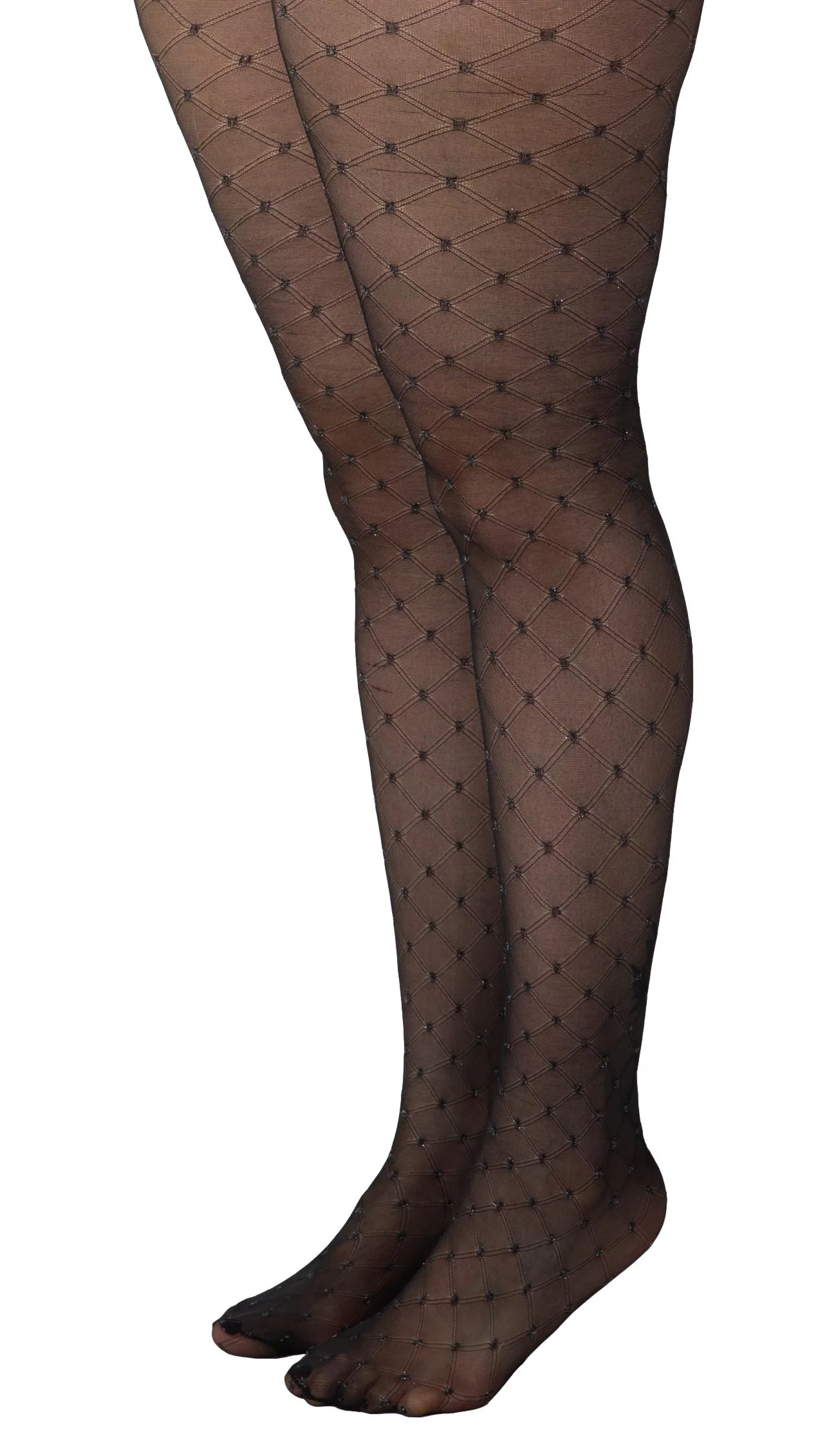 Criss Cross Glitter Tights Black - Image 2