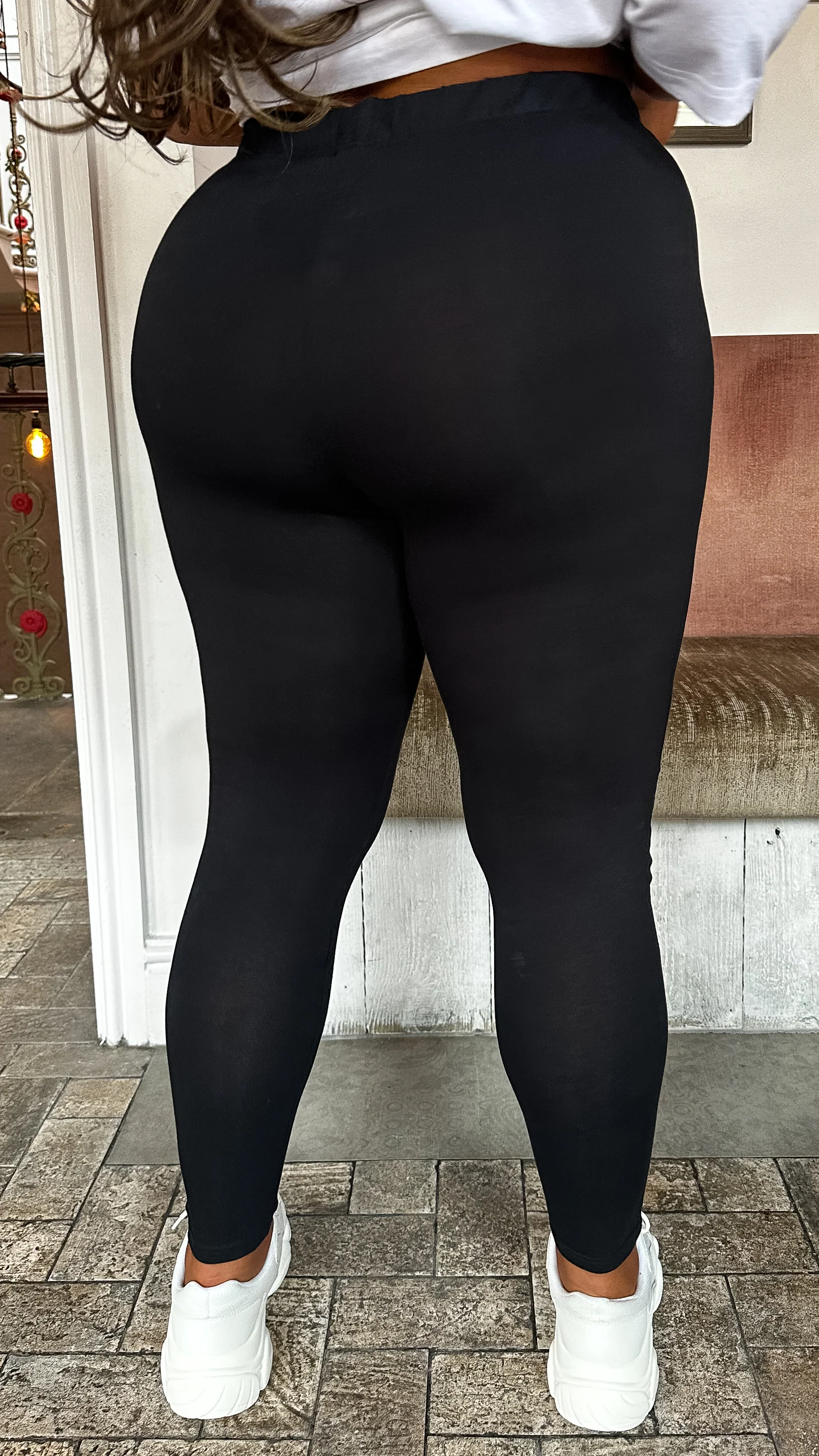 CurveWow 2 Pack Basic Leggings Black/Grey - Image 4