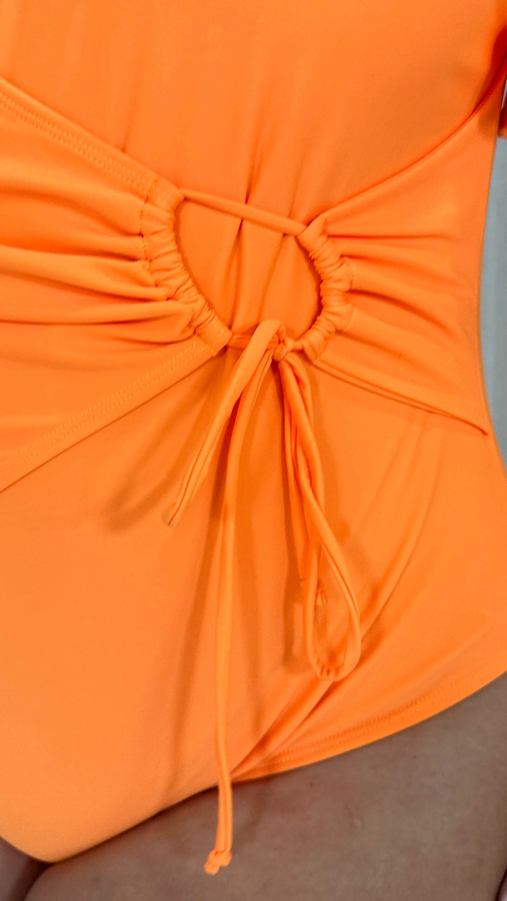 CurveWow Angel Sleeve Wrap Tie Swimsuit Orange - Image 9