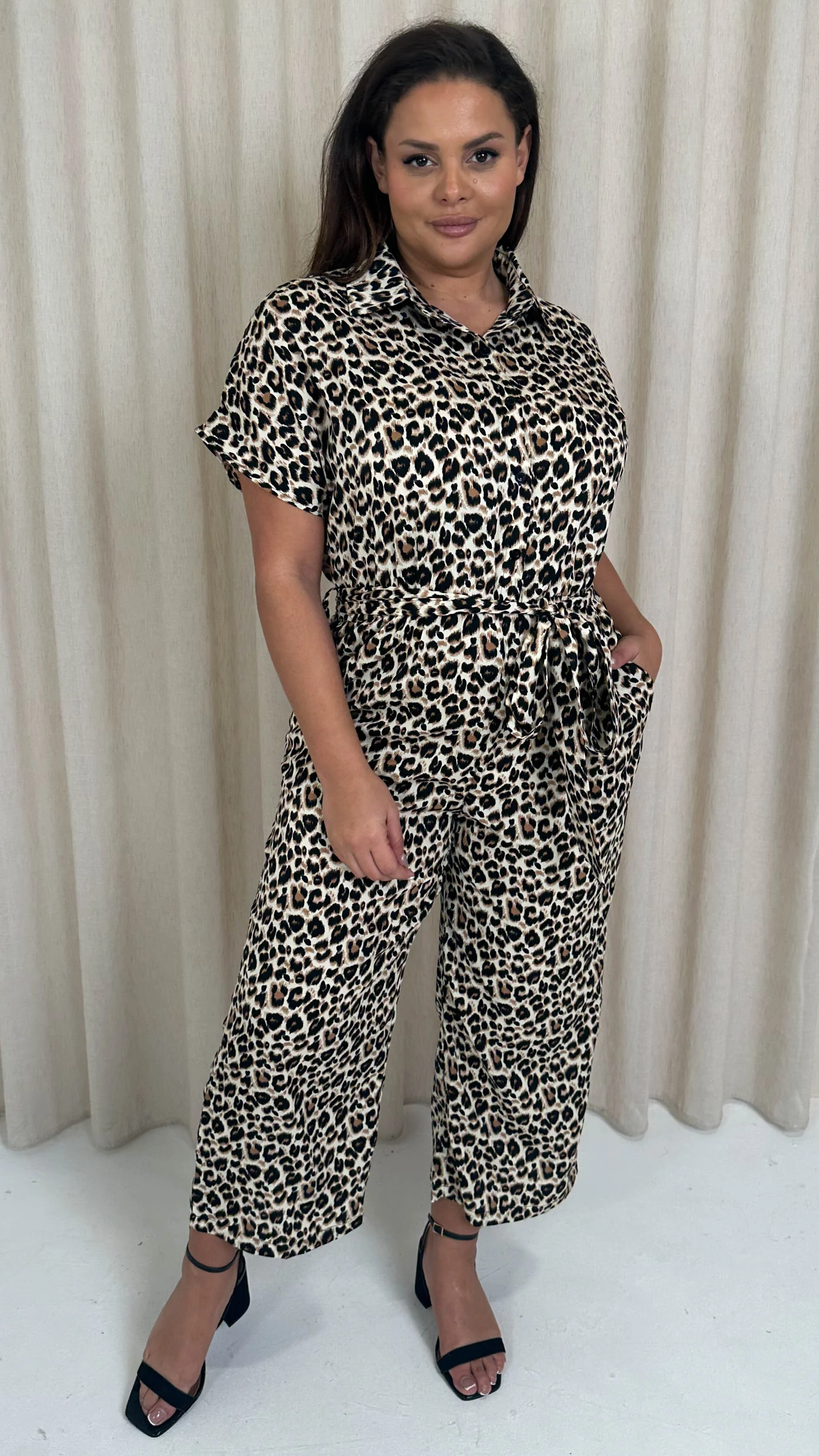 CurveWow Utility Jumpsuit Animal Print - Image 5