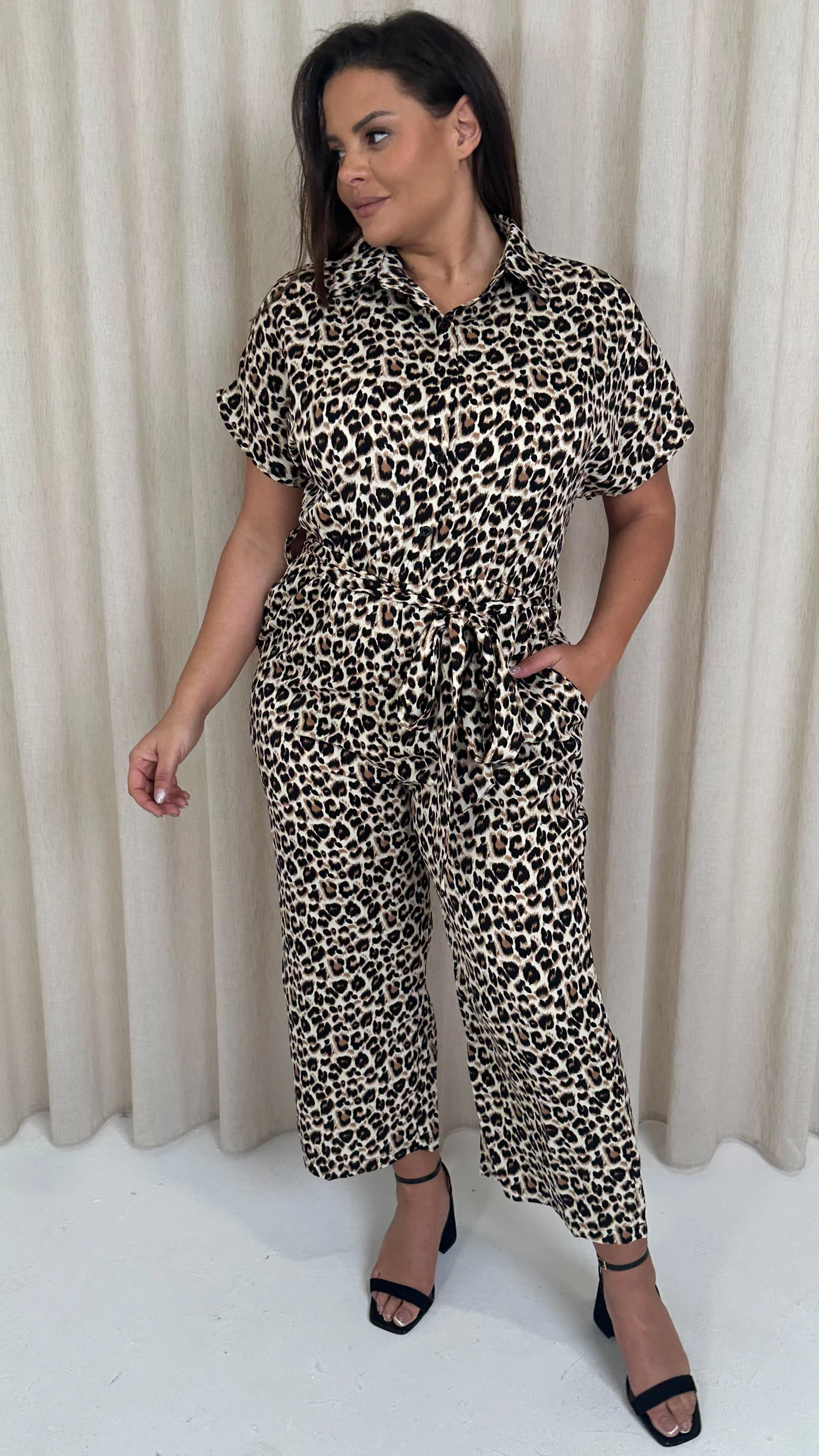 CurveWow Utility Jumpsuit Animal Print - Image 6