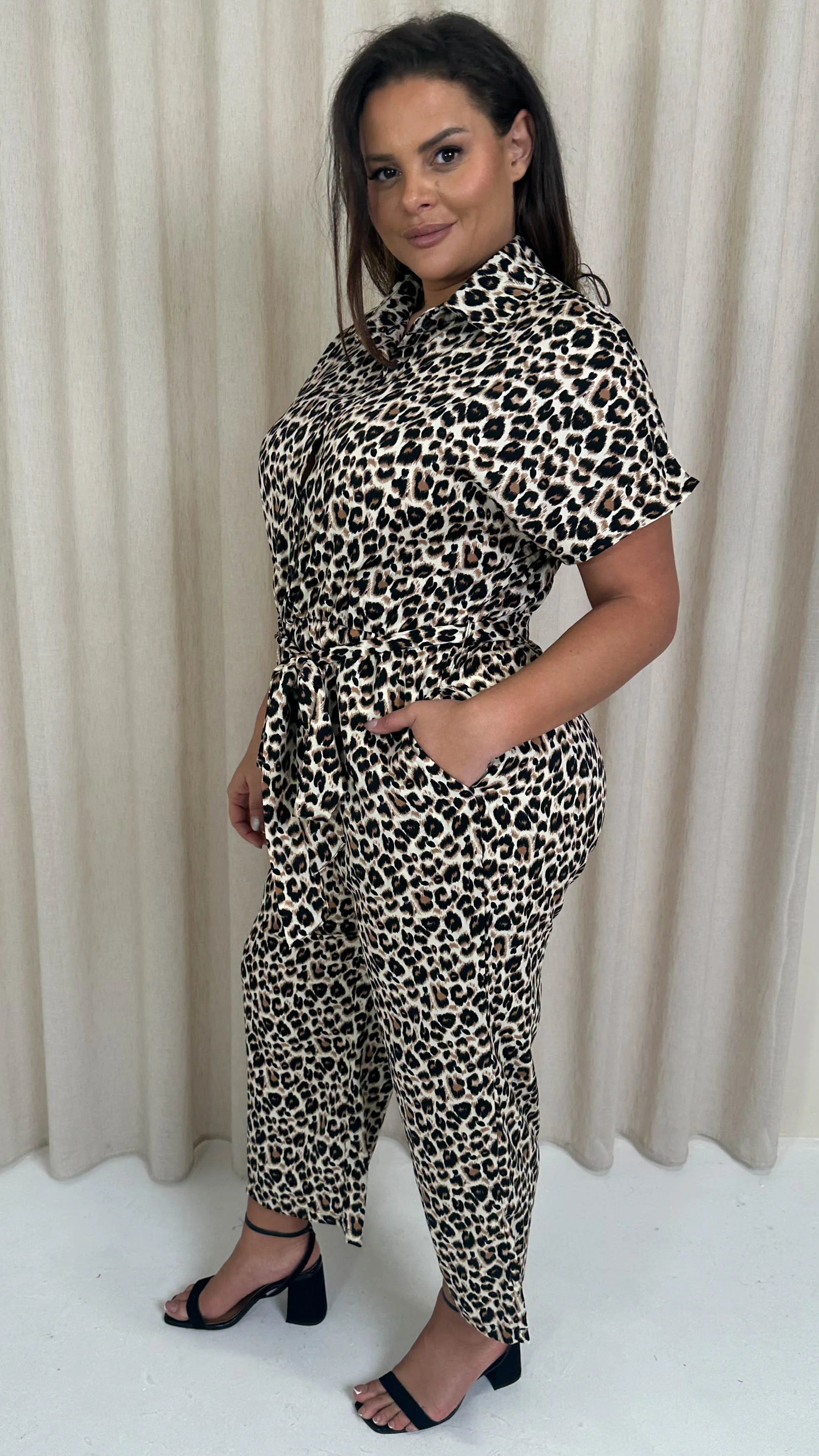 CurveWow Utility Jumpsuit Animal Print - Image 7