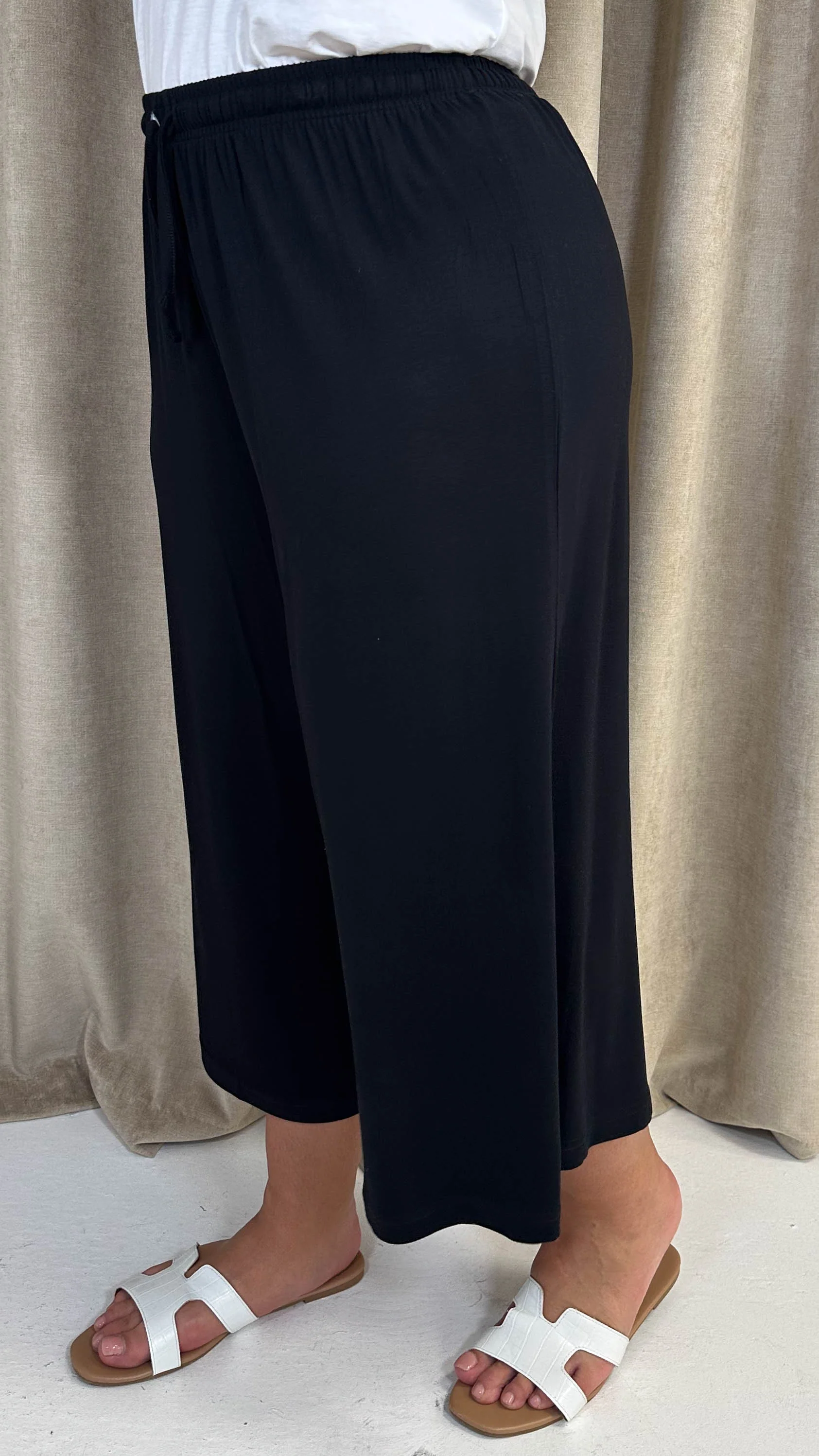 CurveWow Basic Culotte Trousers Black - Image 4