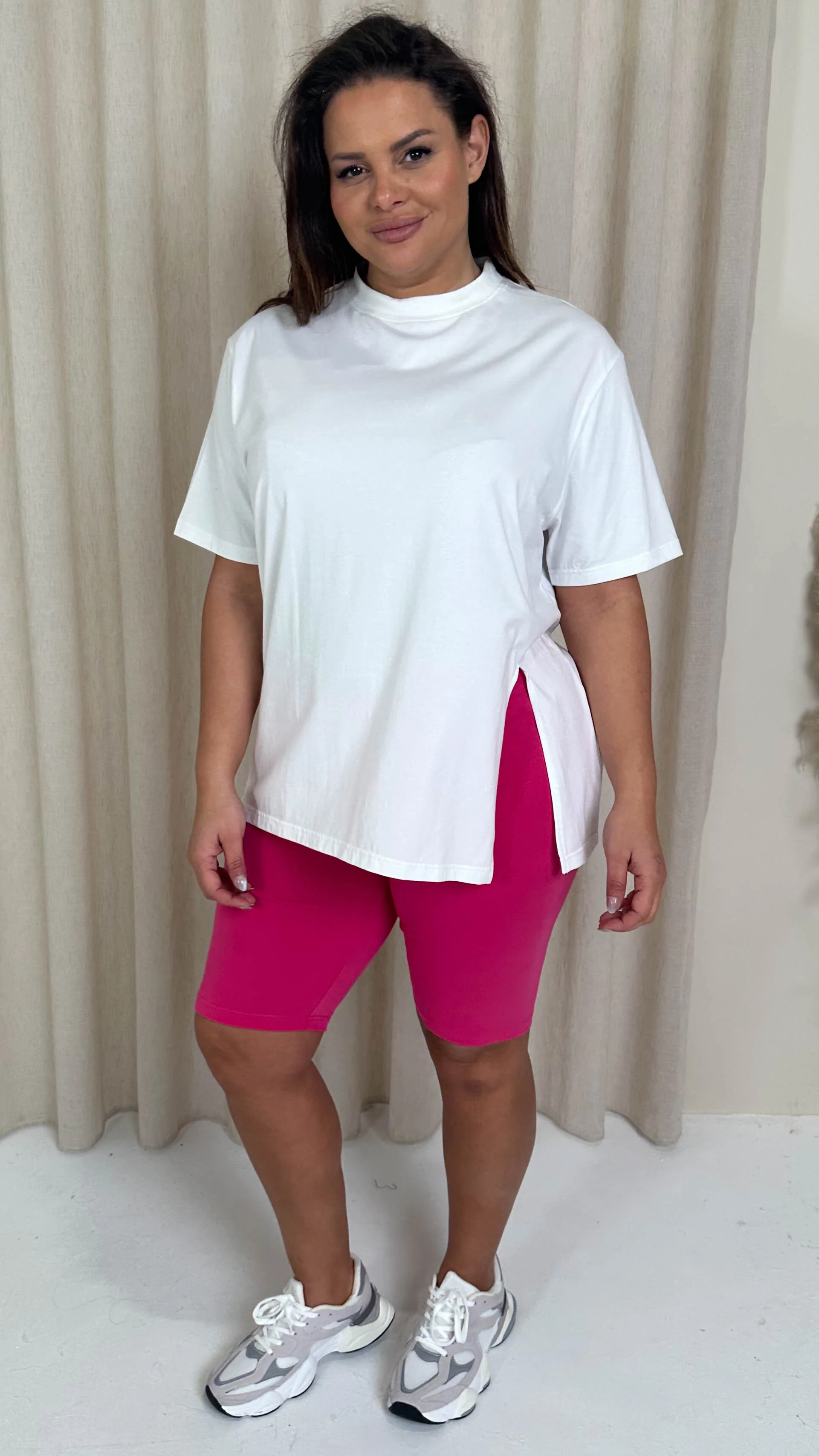 CurveWow  Basic Cycling Short Bright Pink - Image 4