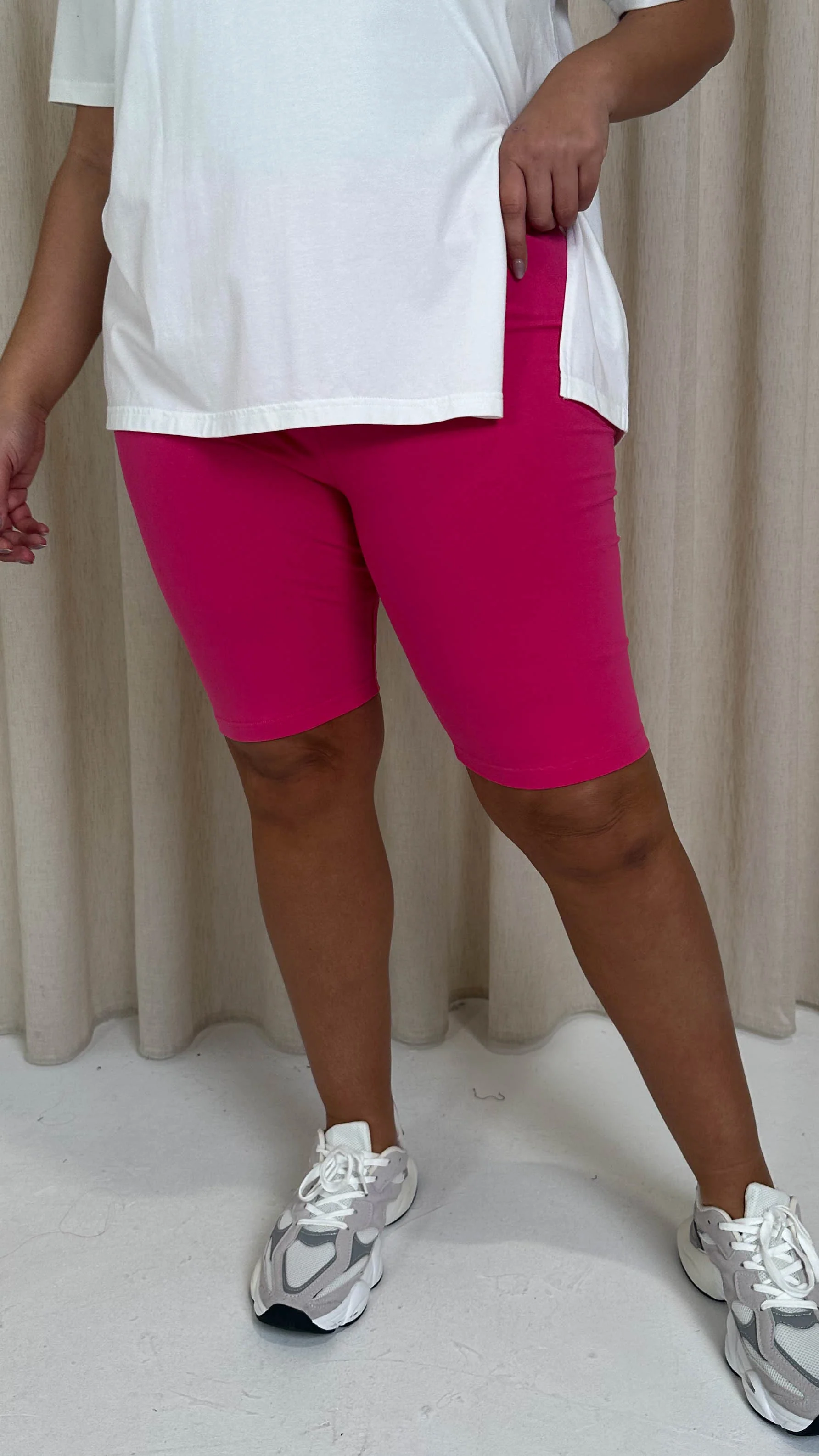 CurveWow  Basic Cycling Short Bright Pink - Image 6