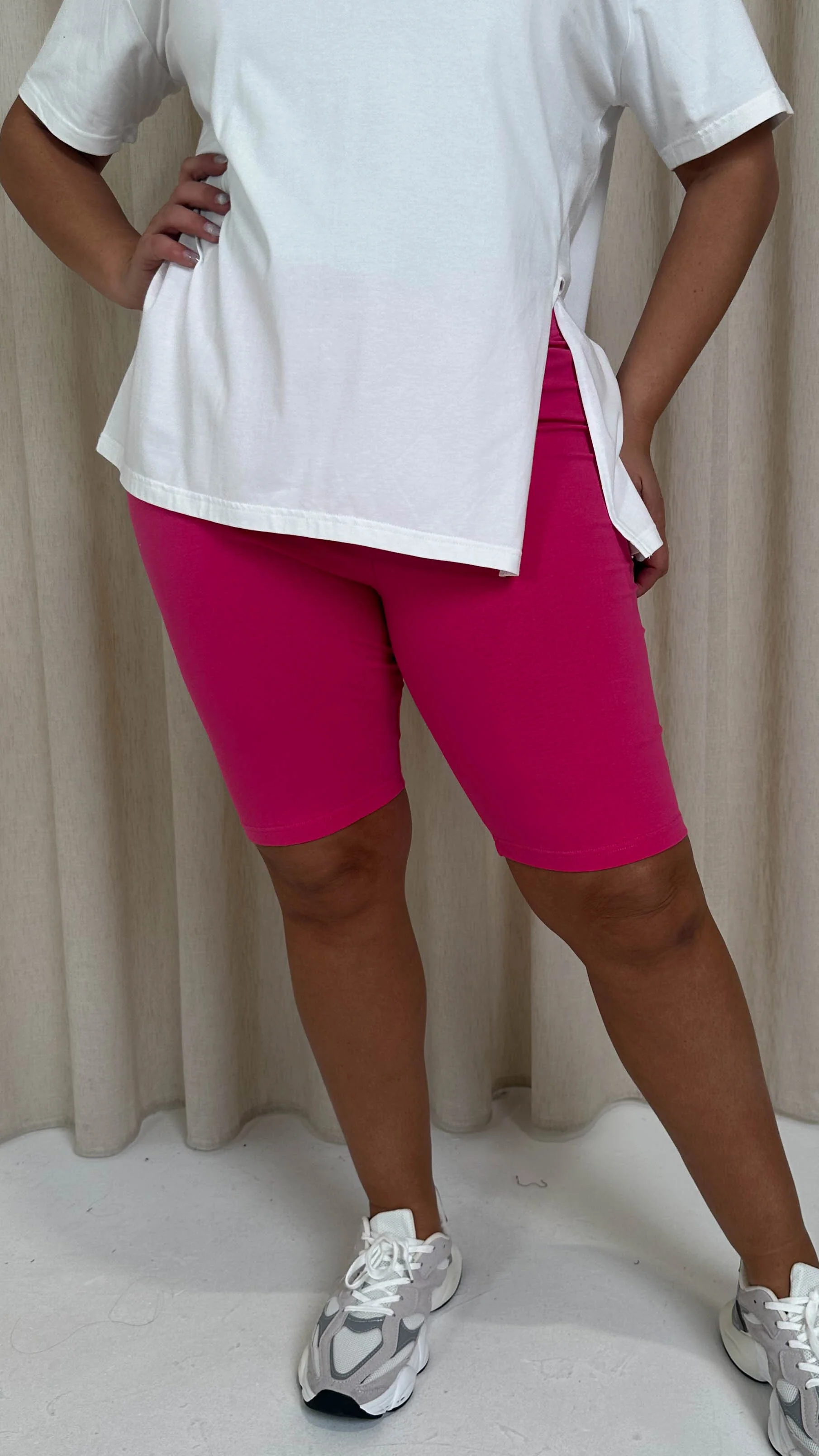 CurveWow  Basic Cycling Short Bright Pink - Image 7