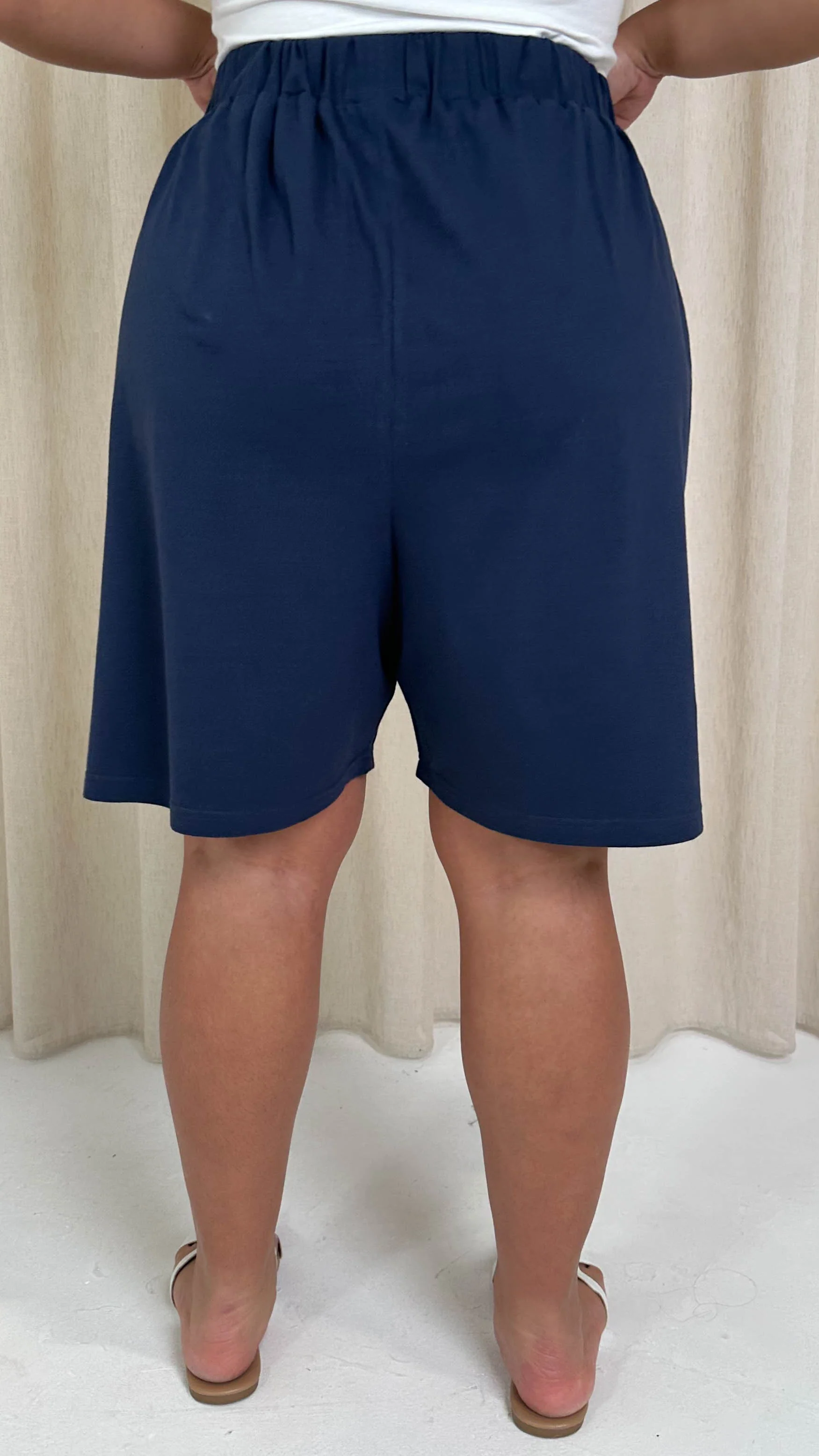 CurveWow Basic Pull On Shorts Navy - Image 7