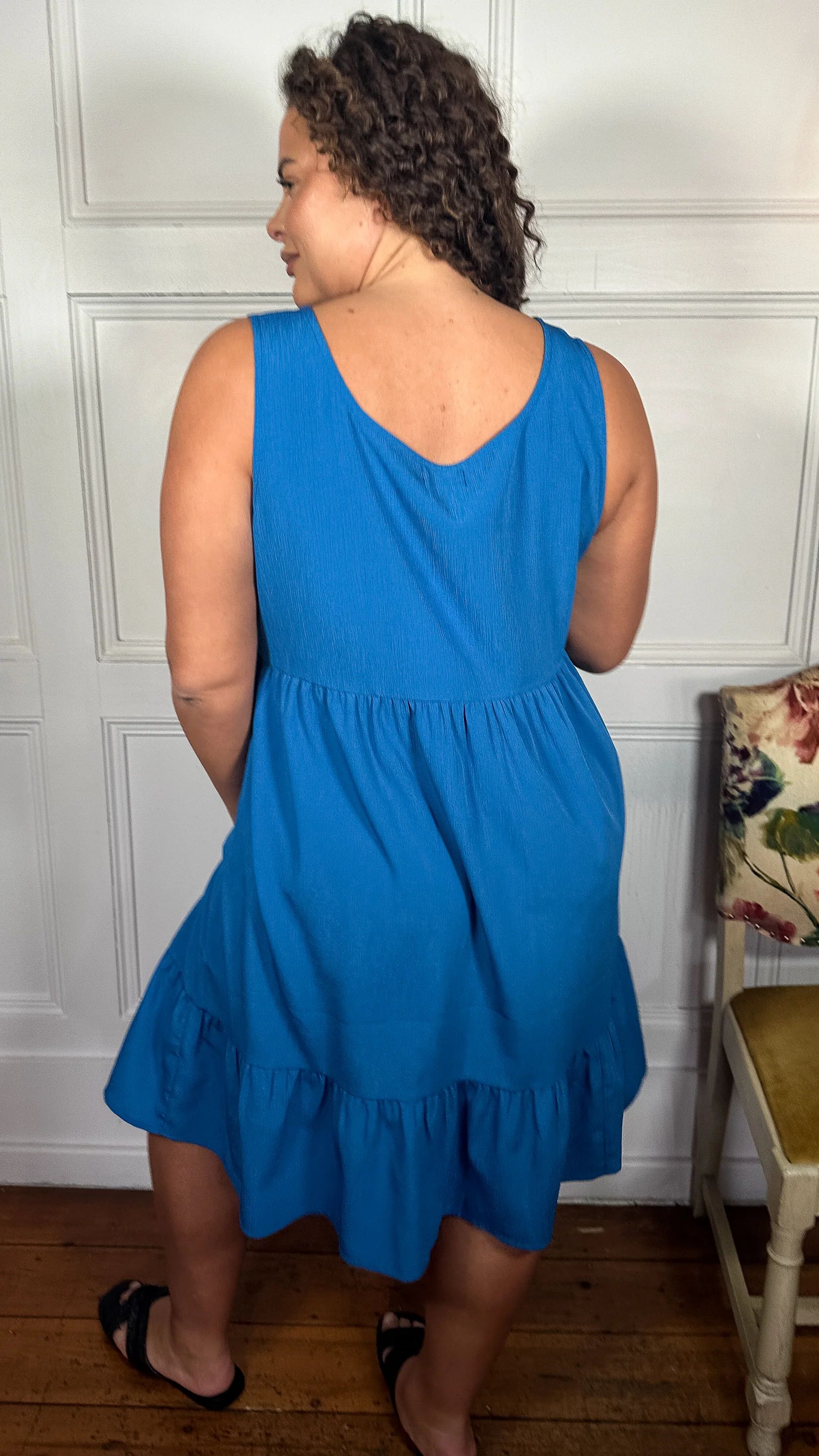 CurveWow Basic Sundress Plain Cobalt Blue - Image 8