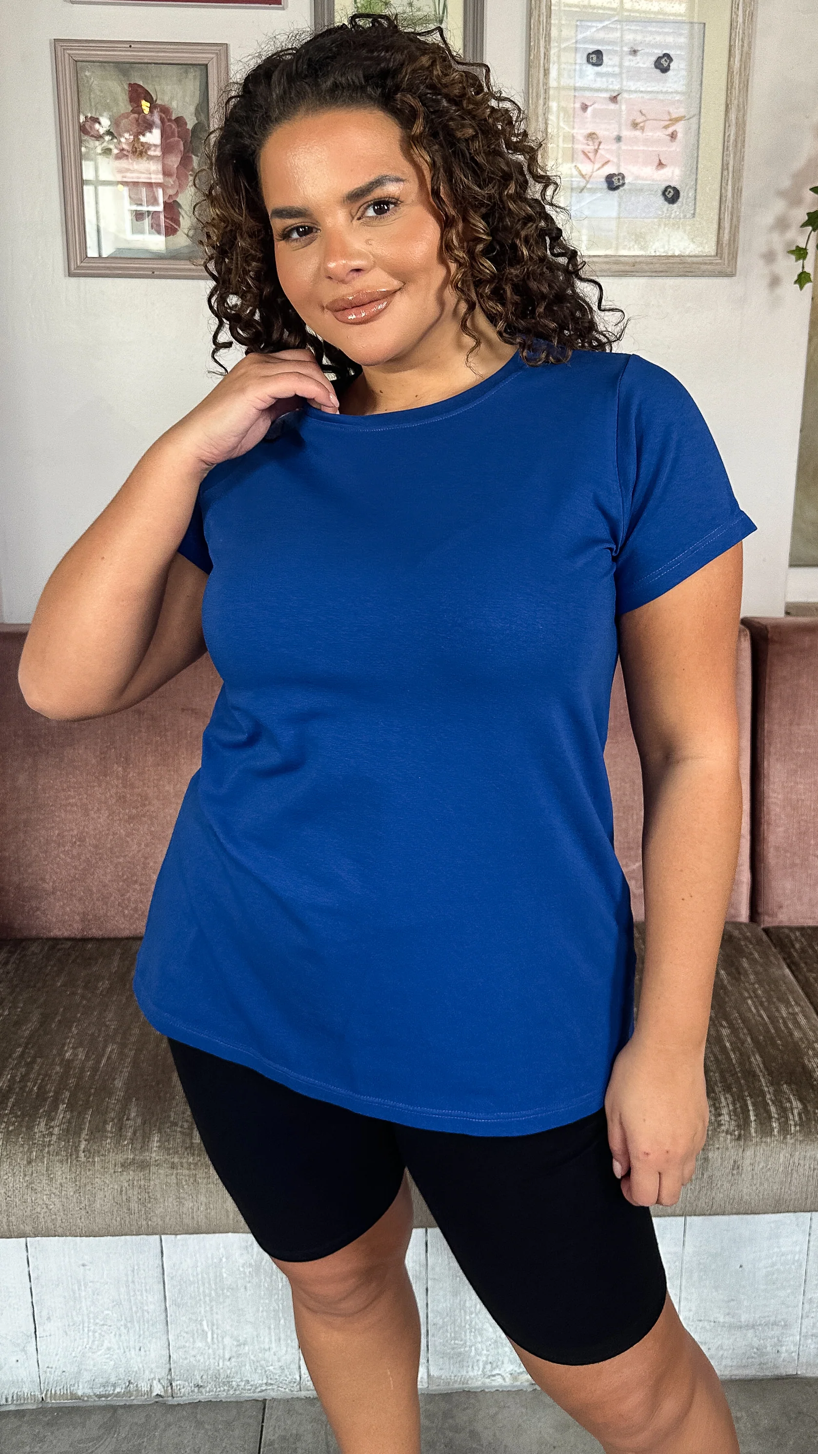 CurveWow Basic T-Shirt Blue - Image 4