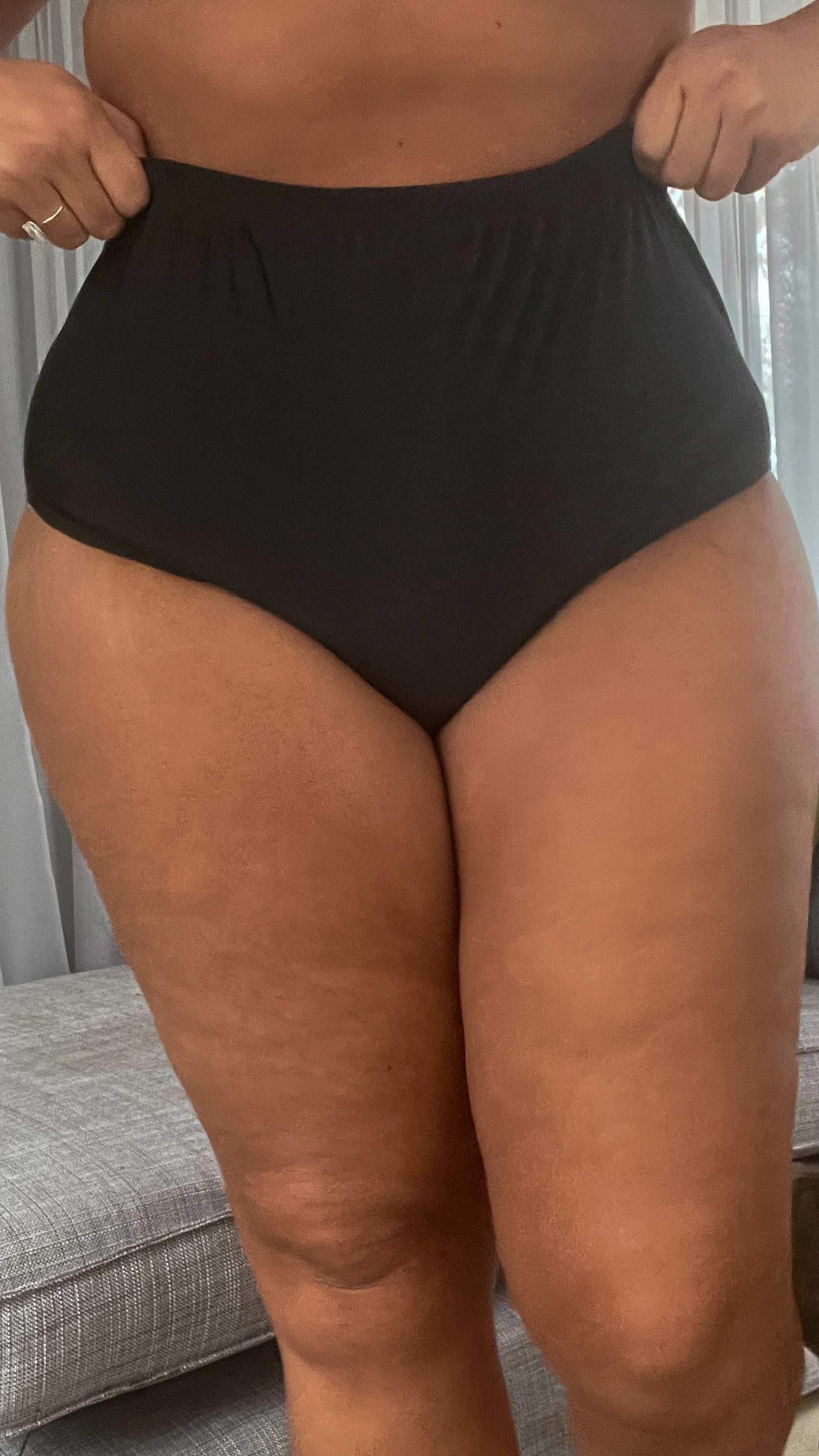 CurveWow High Waisted Bikini Brief Black - Image 4