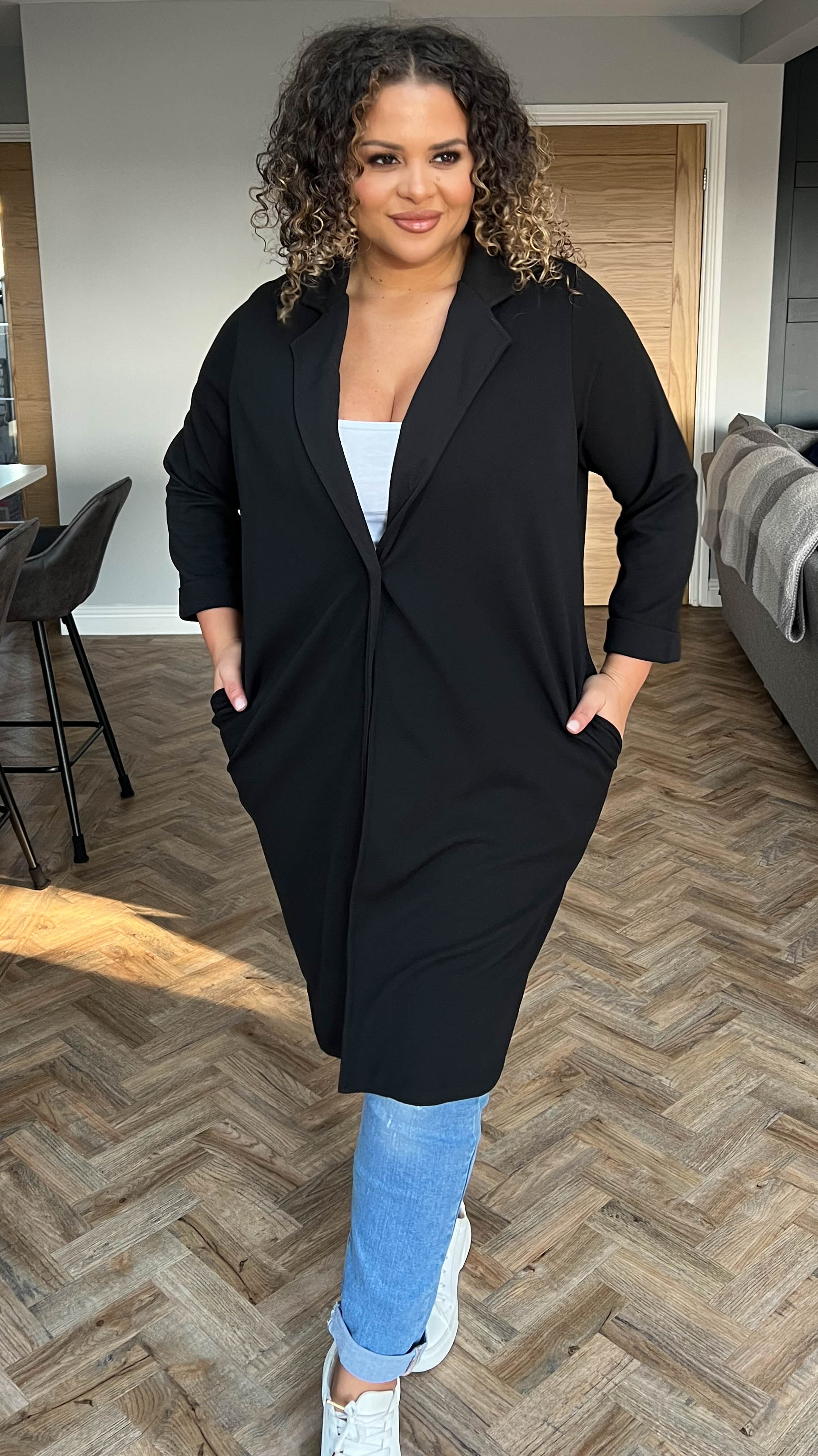 CurveWow Blazer Jacket Black - Image 3