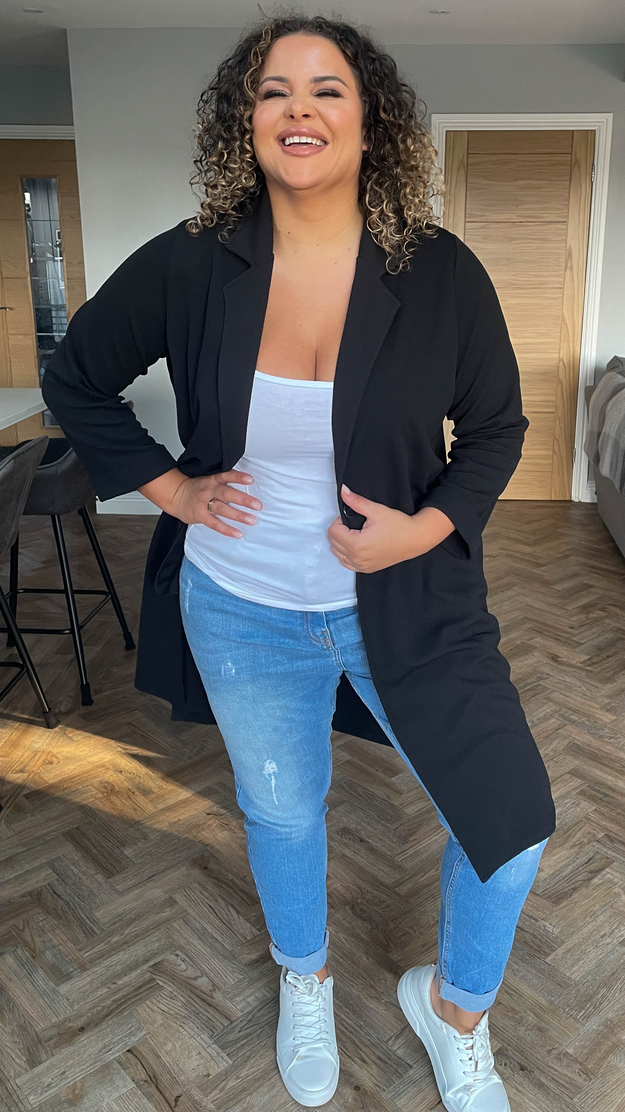 CurveWow Blazer Jacket Black - Image 4