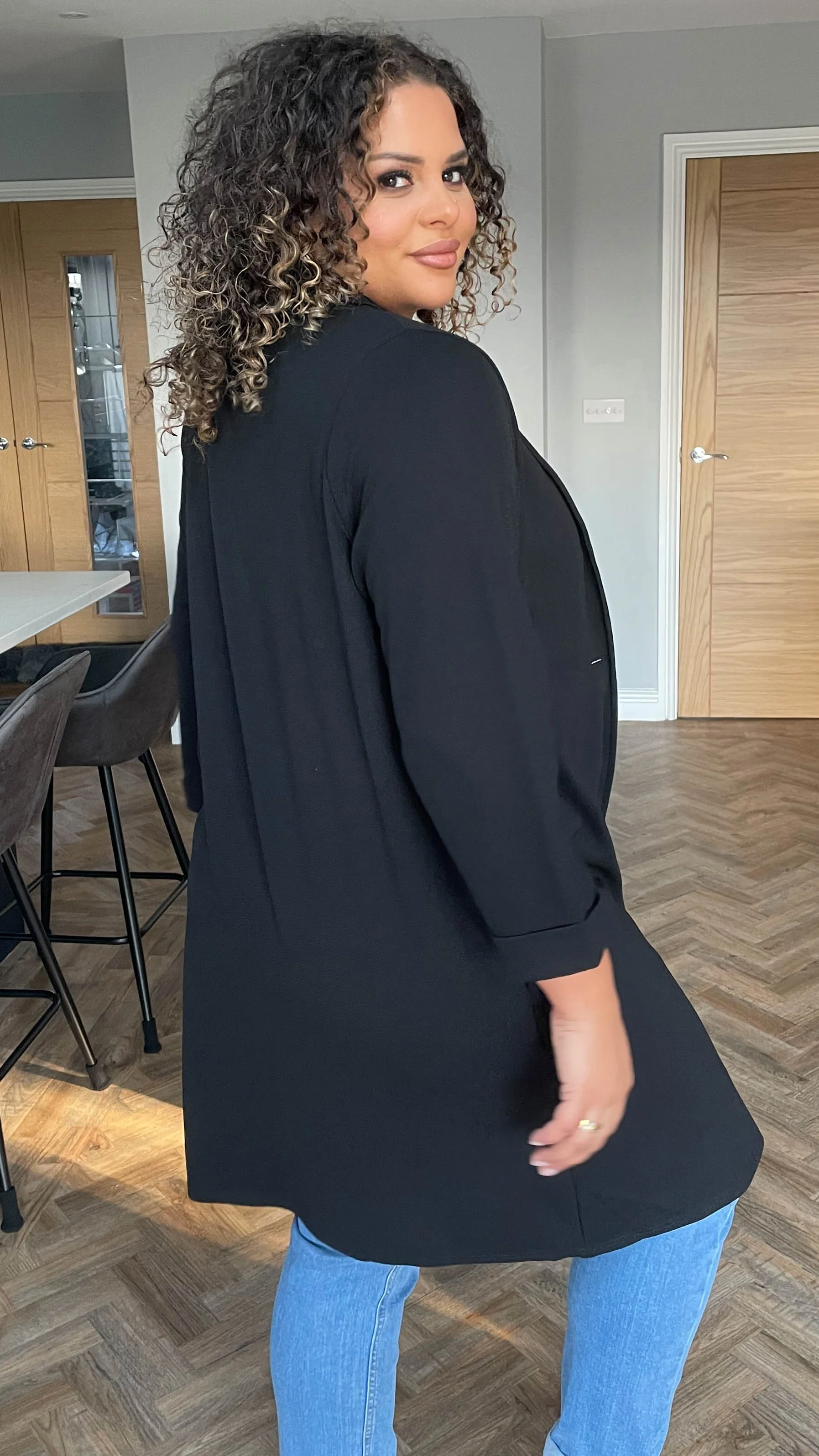 CurveWow Blazer Jacket Black - Image 9