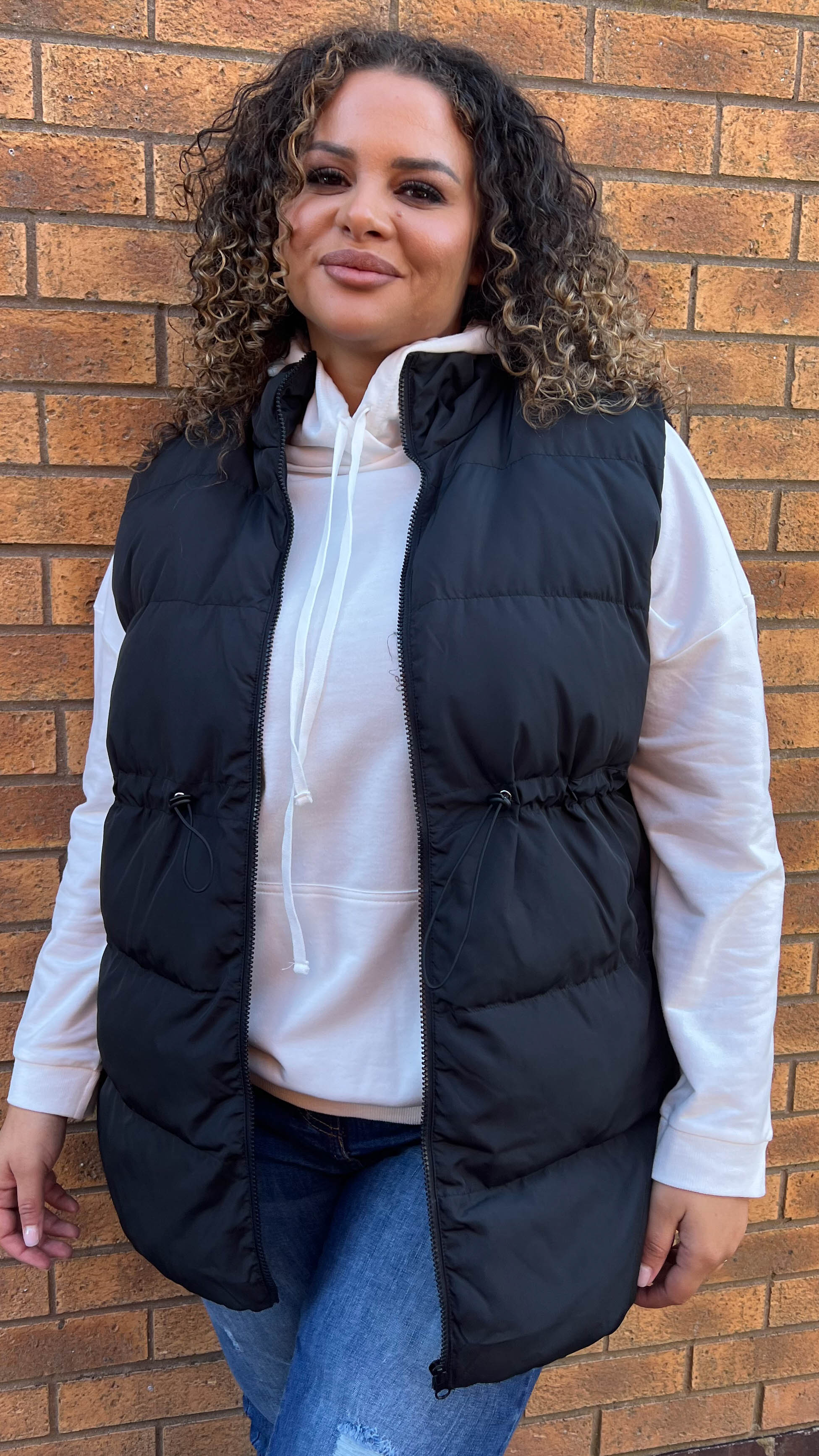 CurveWow Padded Gilet Black - Image 4
