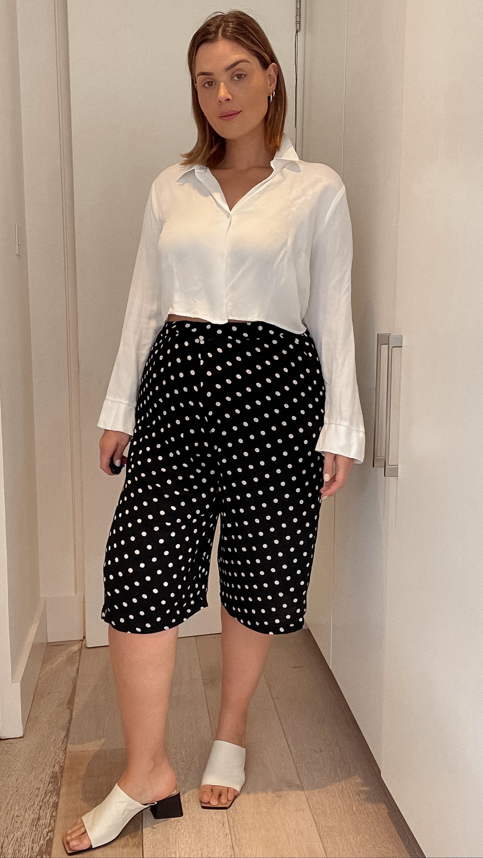 CurveWow Black White Spot Culottes - Image 4