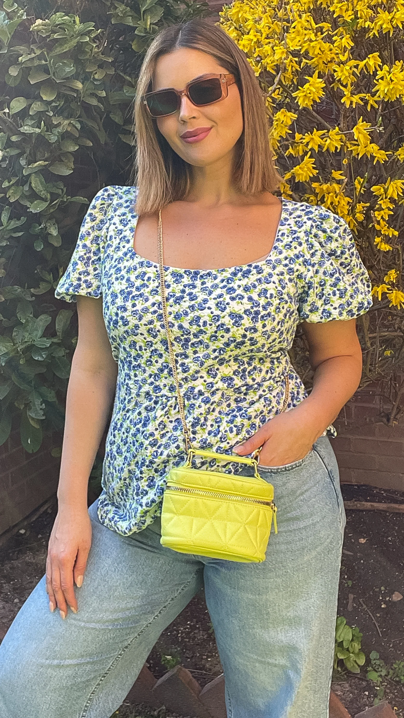 CurveWow Blue Floral Square Neck Tunic - Image 2