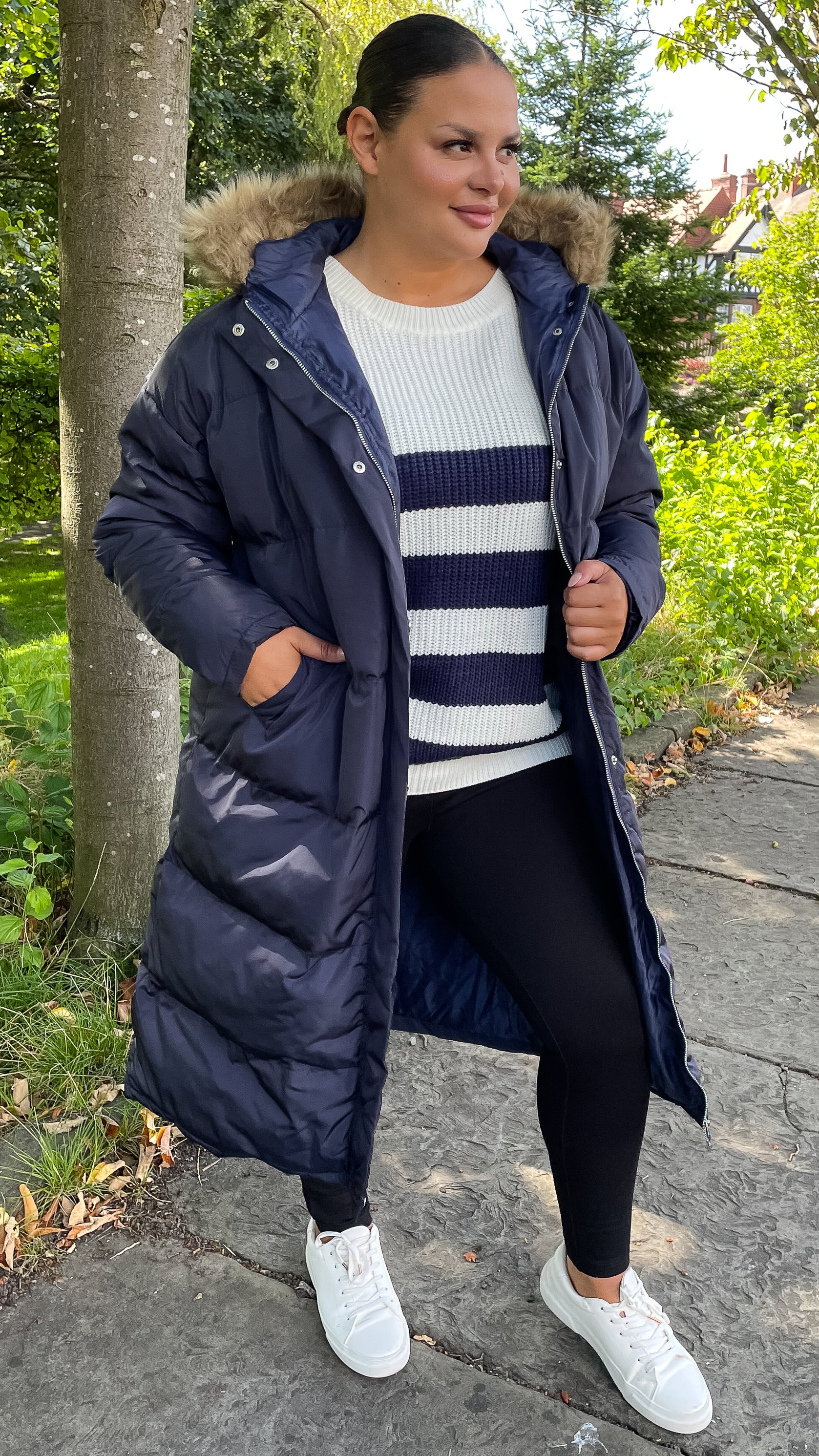 CurveWow Parker Coat Navy - Image 4