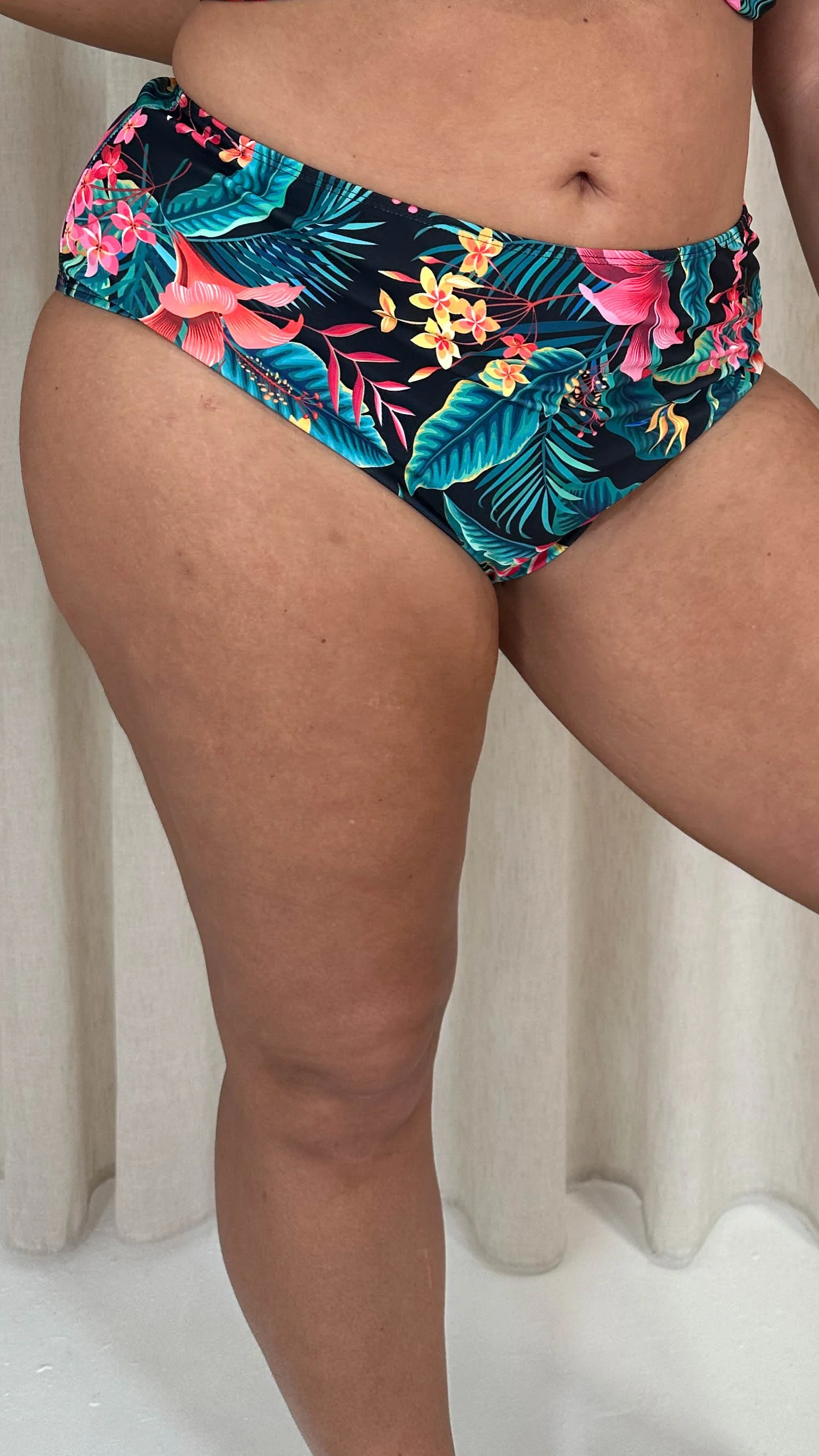 CurveWow Swim Brief Black Floral - Image 3