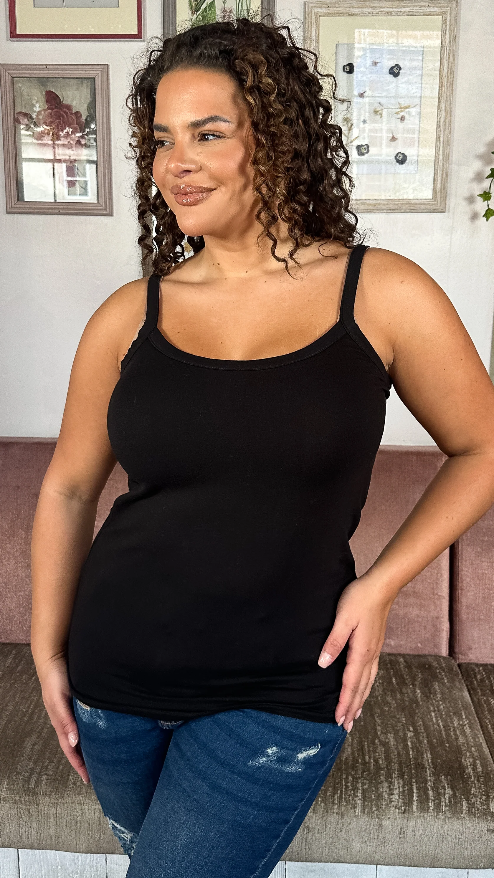 CurveWow Basic Cami Top Black - Image 2