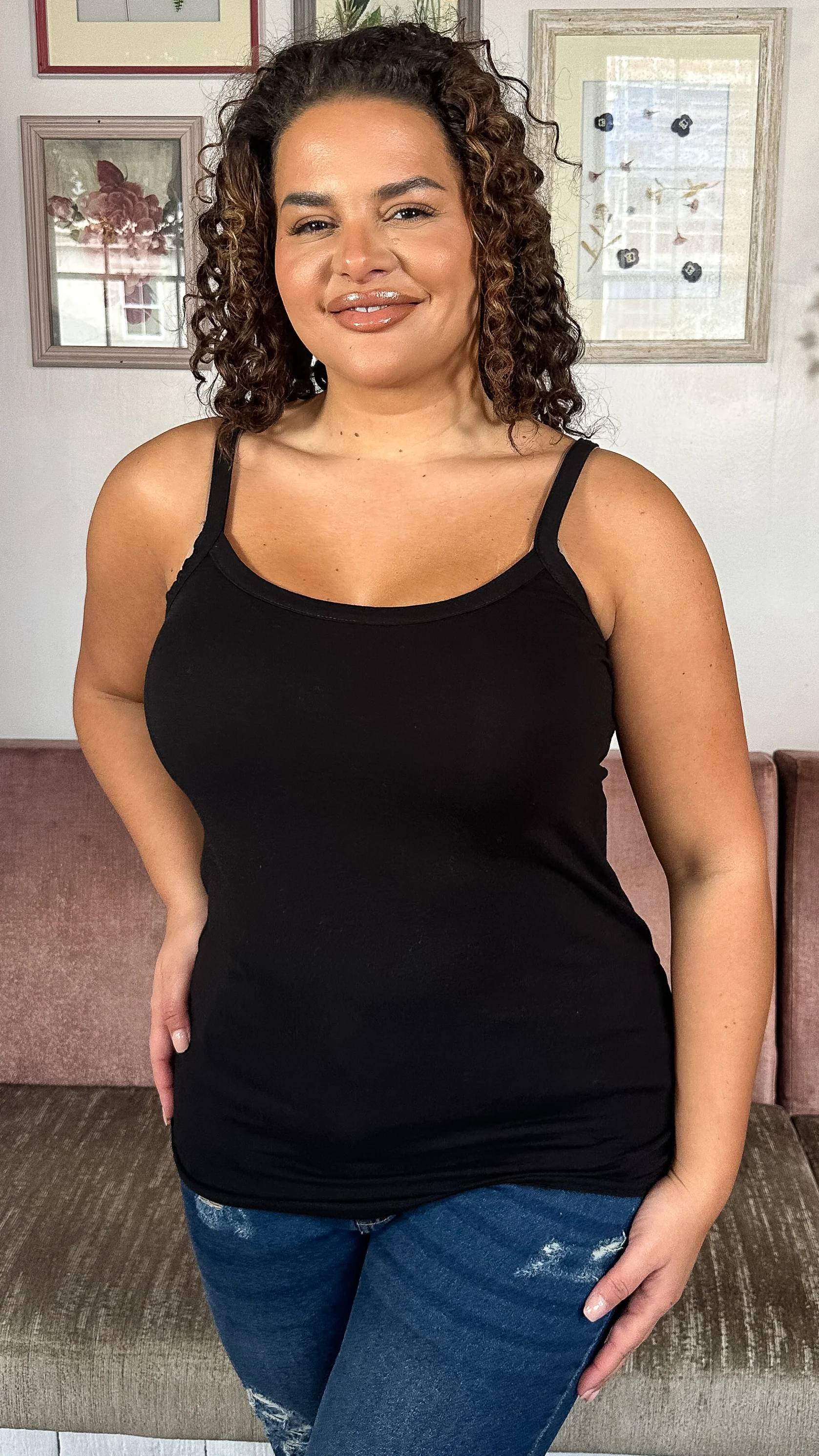 CurveWow Basic Cami Top Black - Image 4