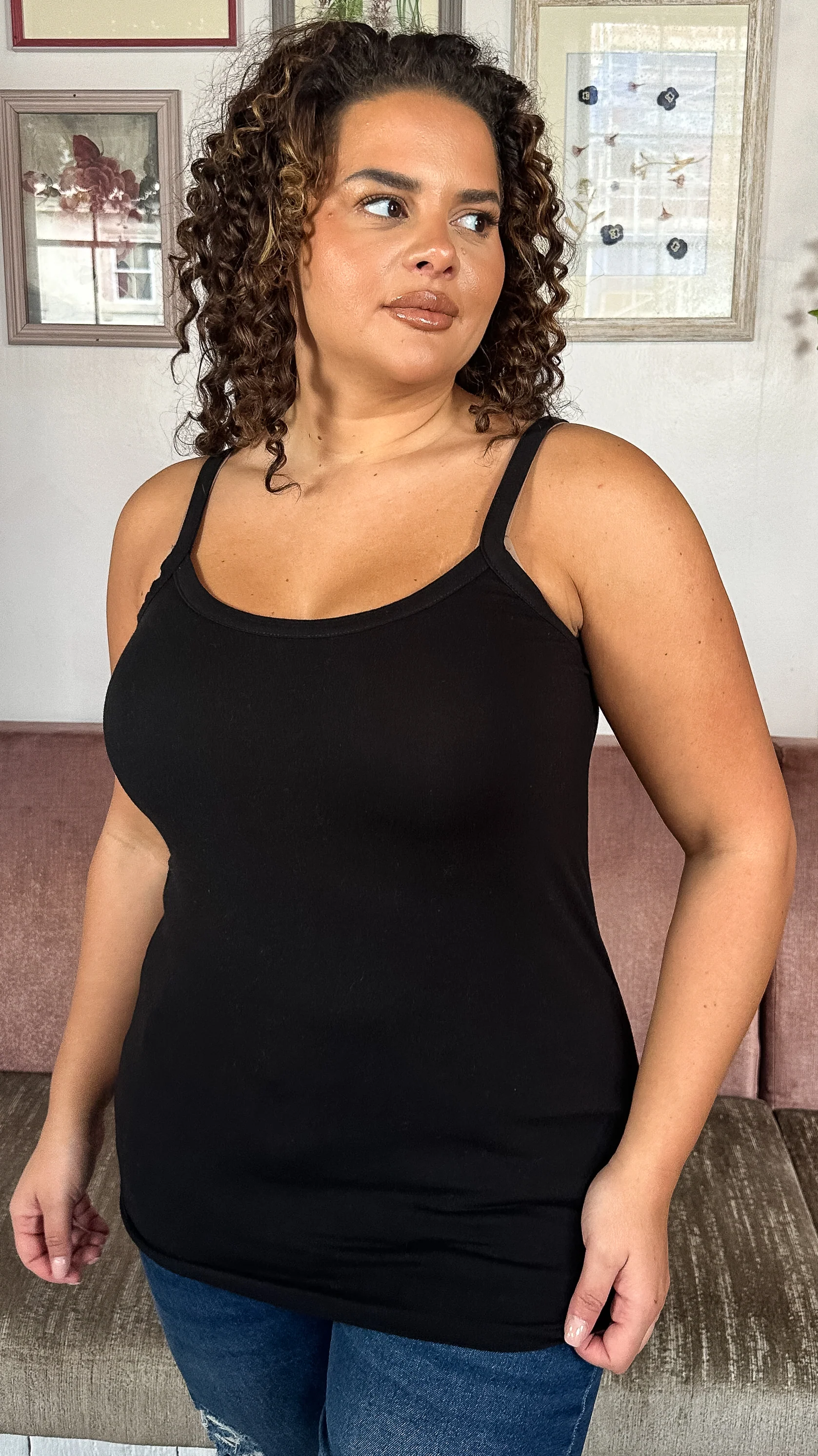CurveWow Basic Cami Top Black - Image 5