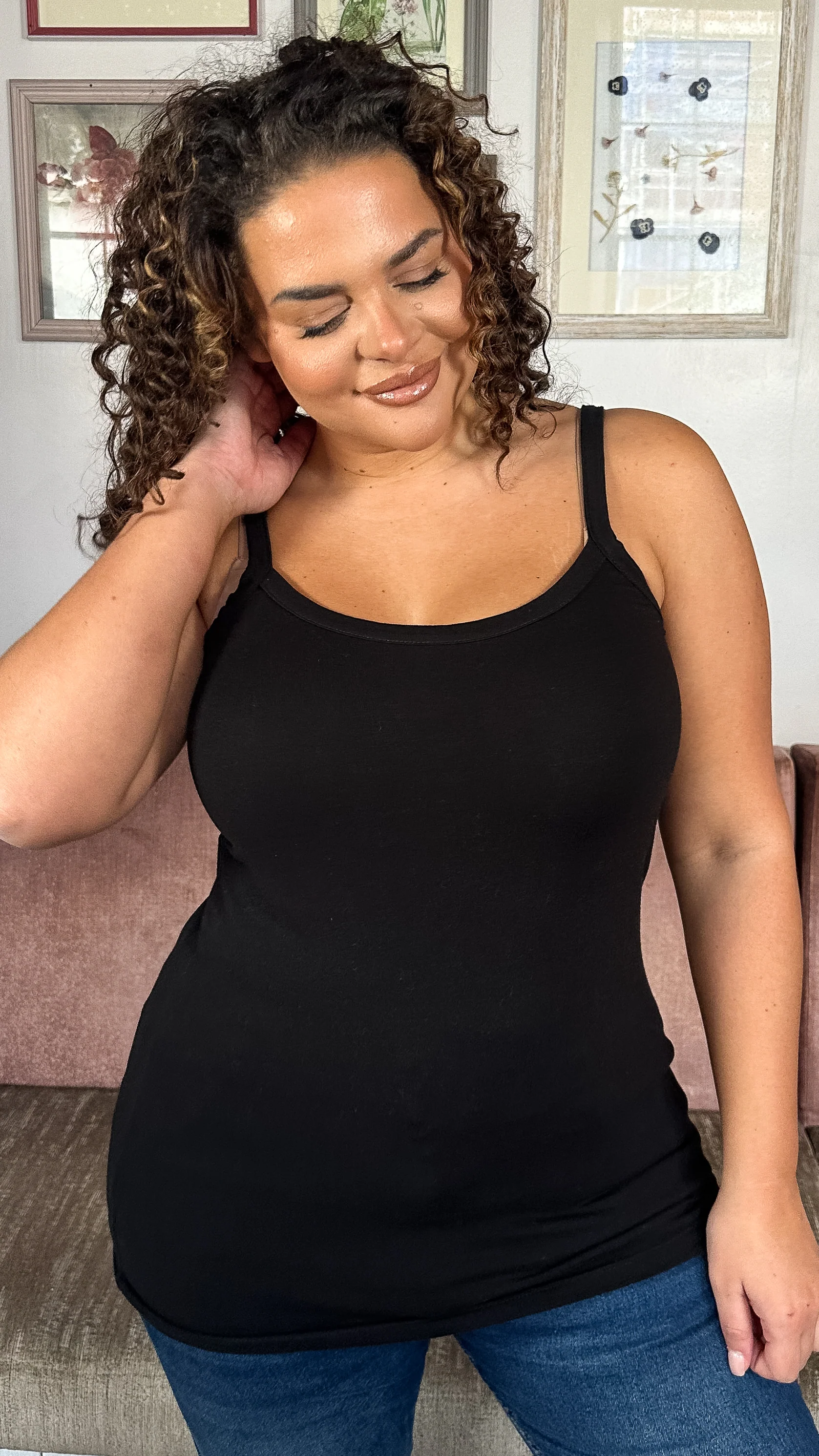 CurveWow Basic Cami Top Black - Image 7