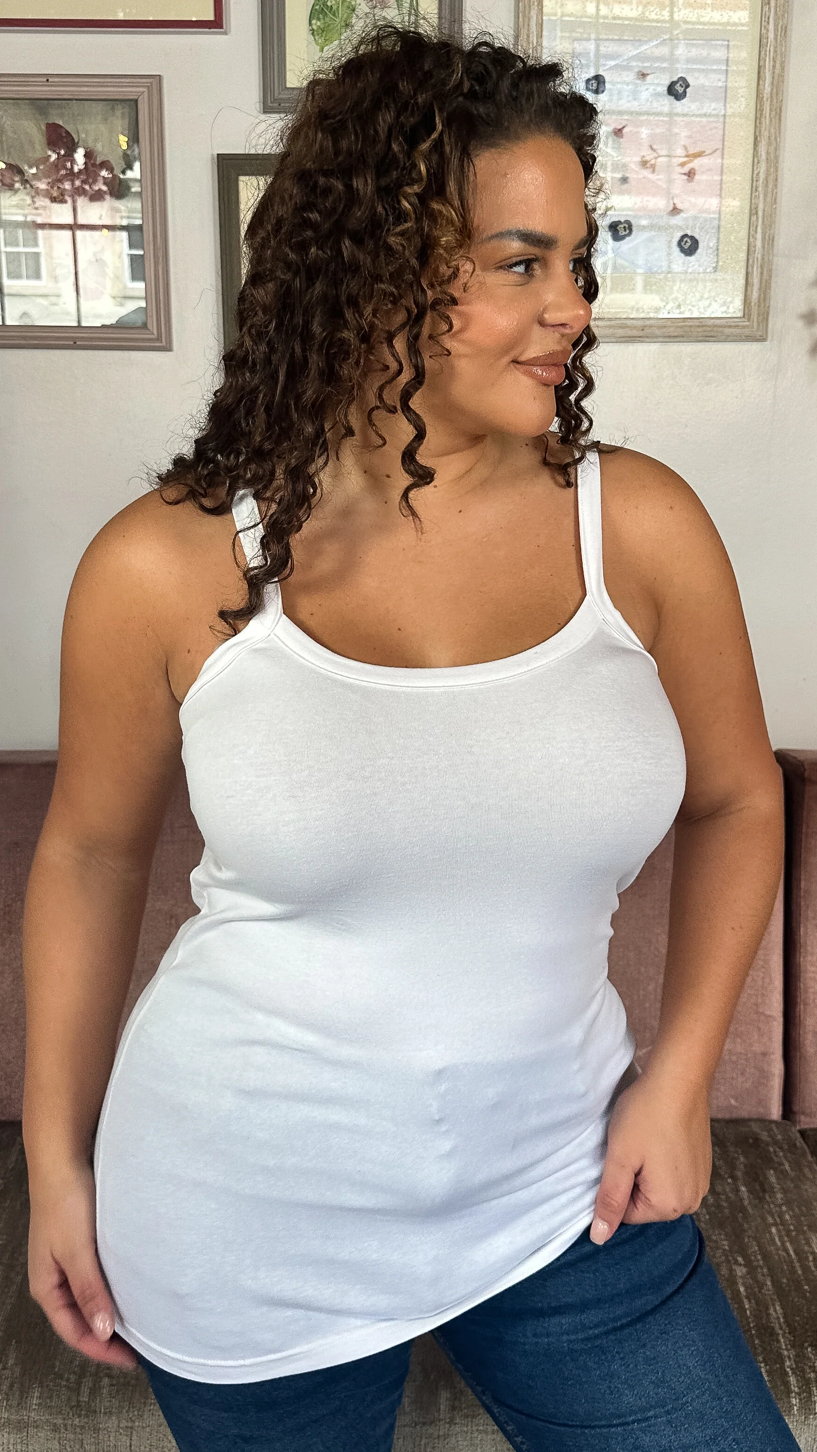 CurveWow Basic Cami Top White - Image 7