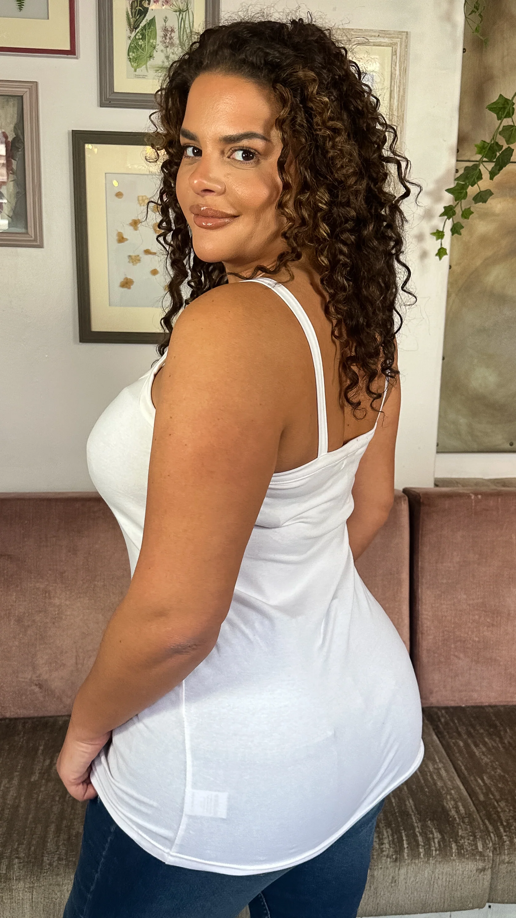 CurveWow Basic Cami Top White - Image 8