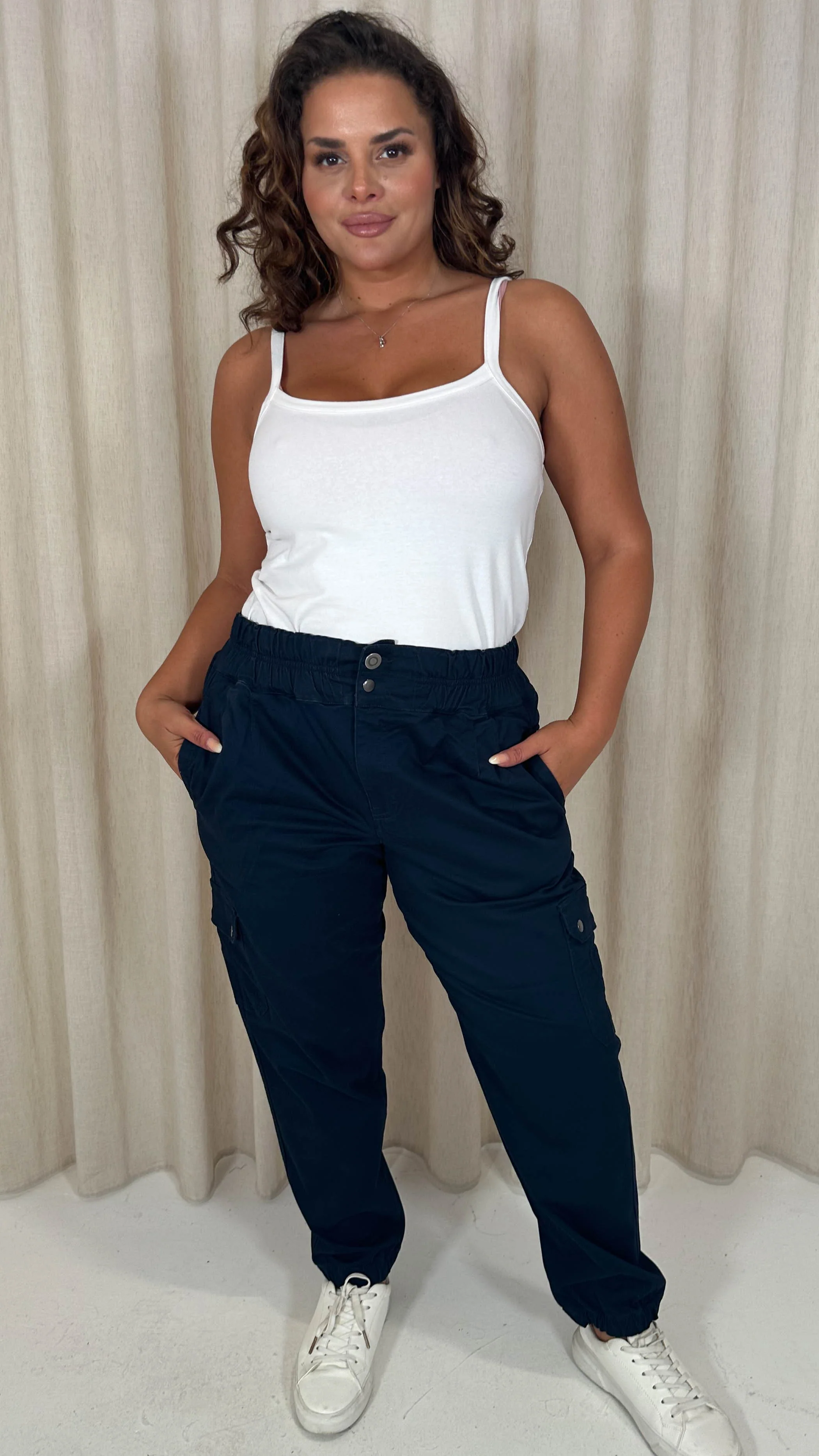 CurveWow Cargo Trouser Navy - Image 2