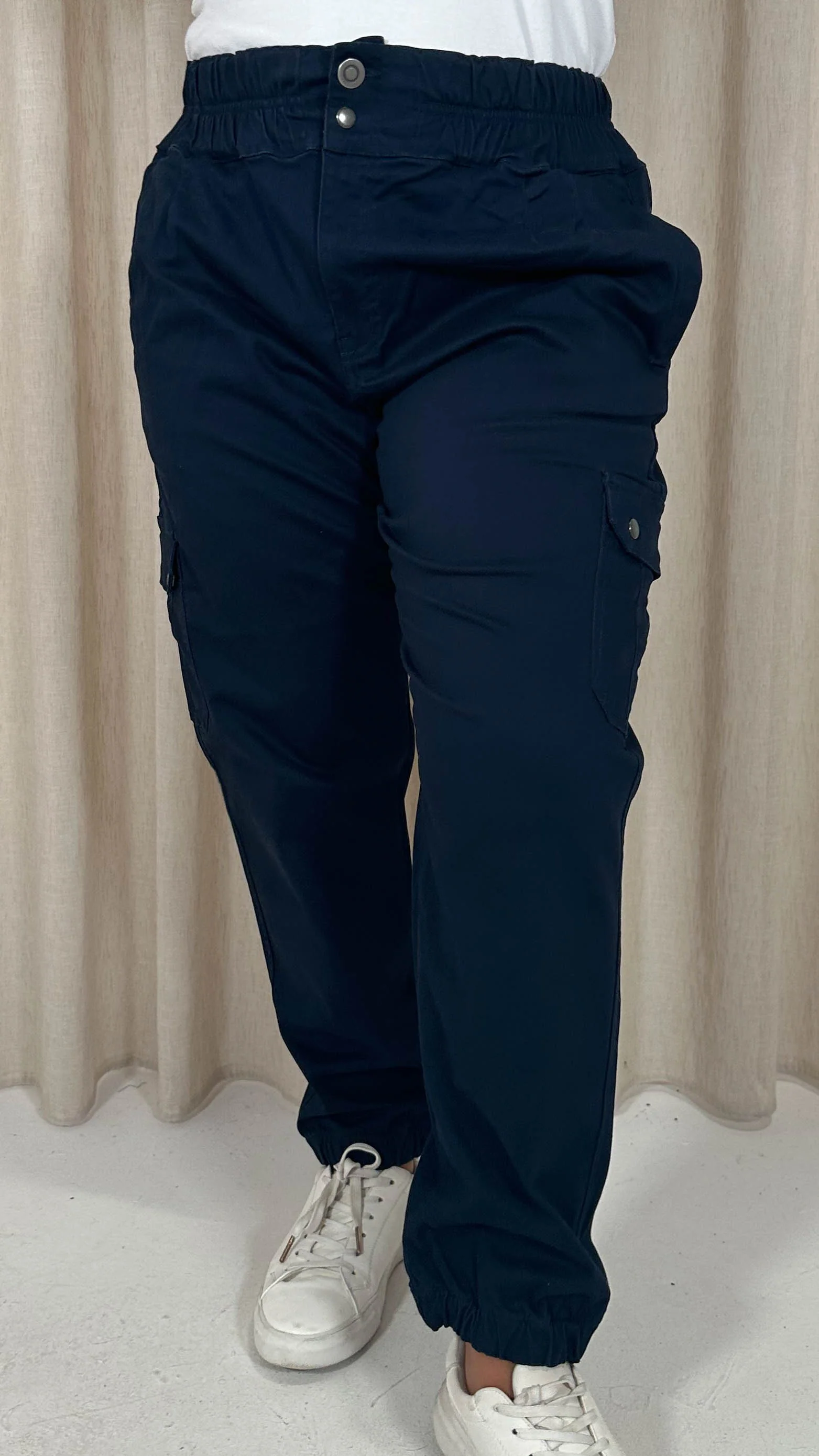 CurveWow Cargo Trouser Navy - Image 4