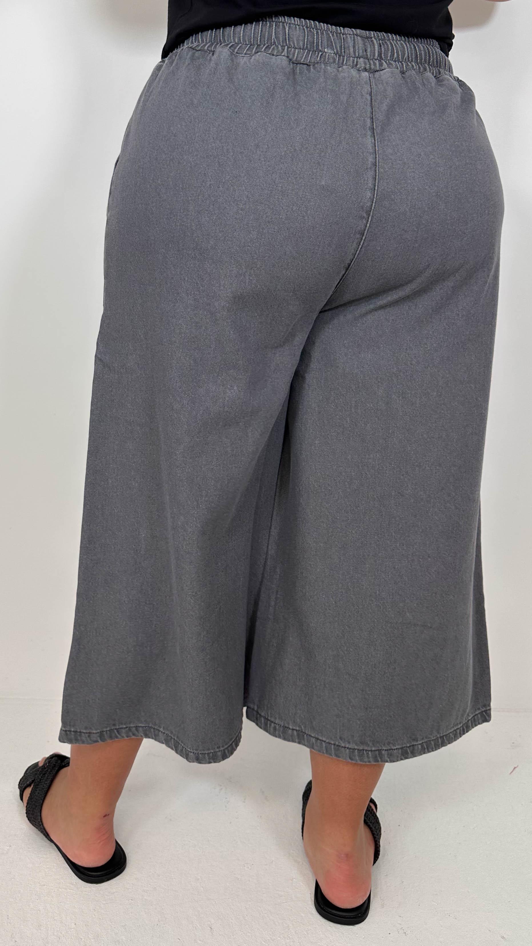 CurveWow Chambray Culottes Grey Wash - Image 8