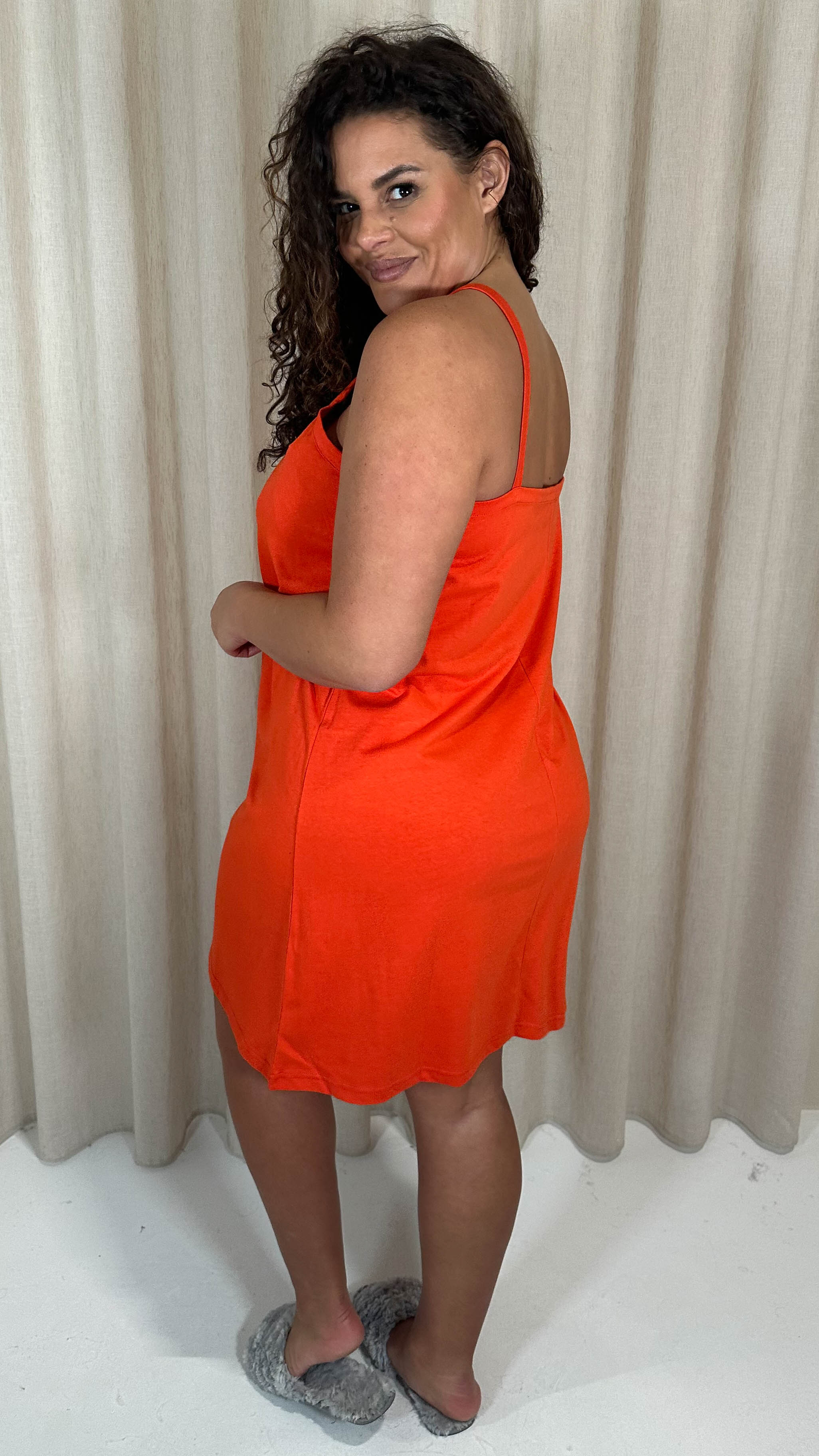 CurveWow Chemise Nightdress Red/Orange - Image 8