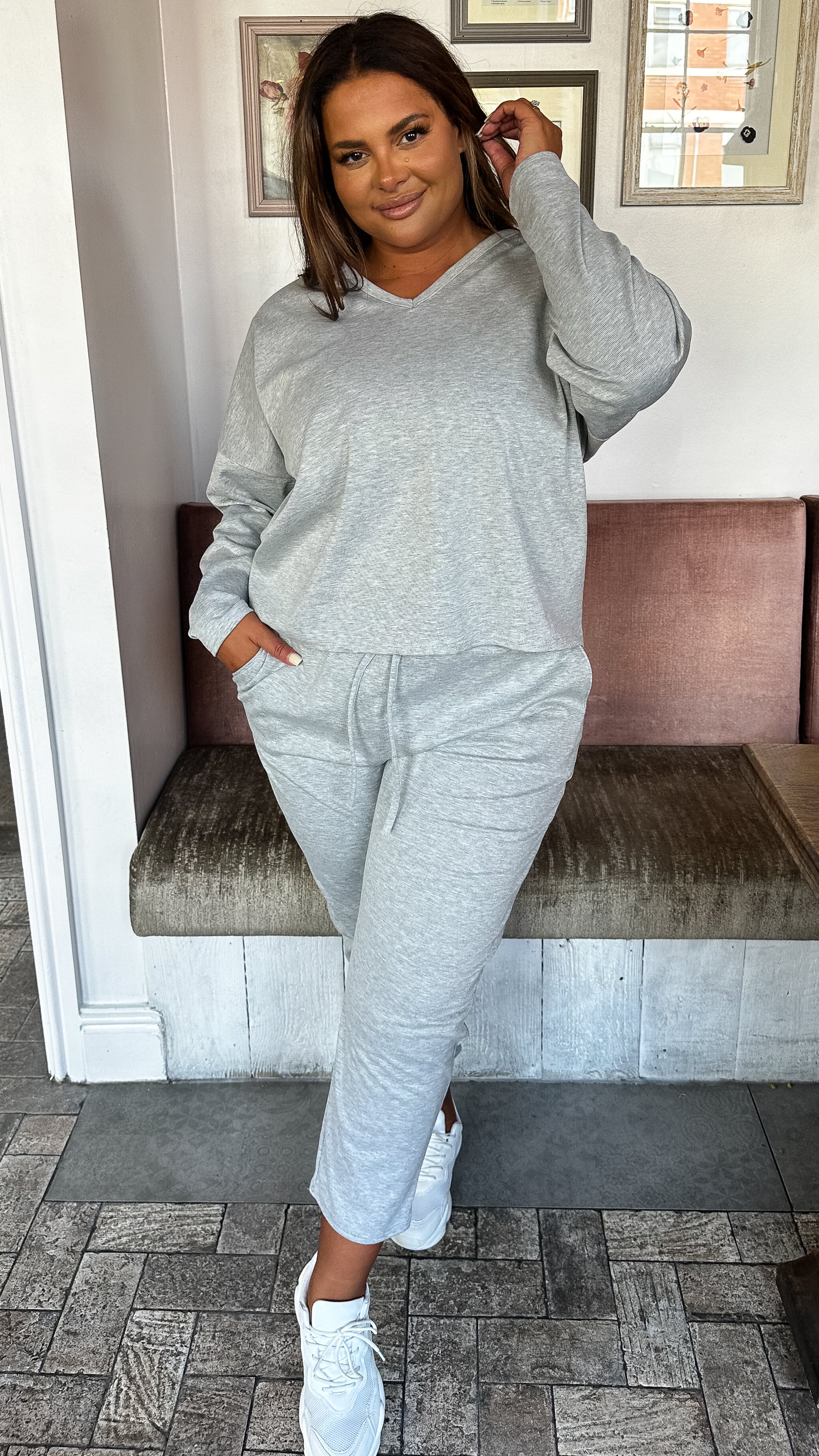 CurveWow Cropped Joggers Grey - Image 5