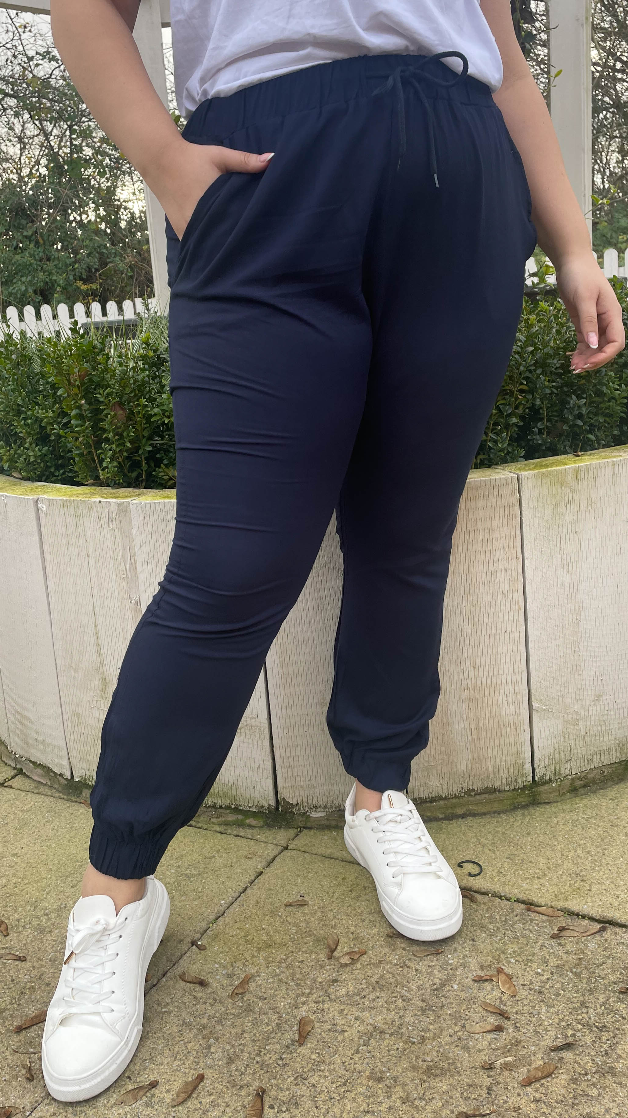 CurveWow Cuffed Joggers Navy