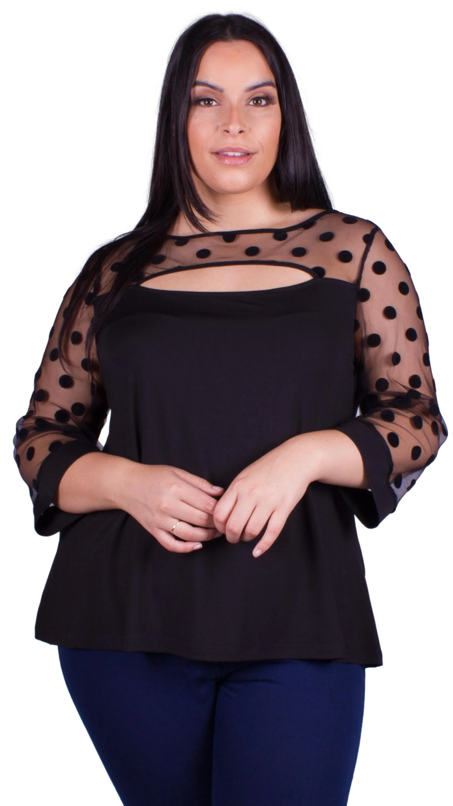 CurveWow Cut-Out Tunic Black - Image 7